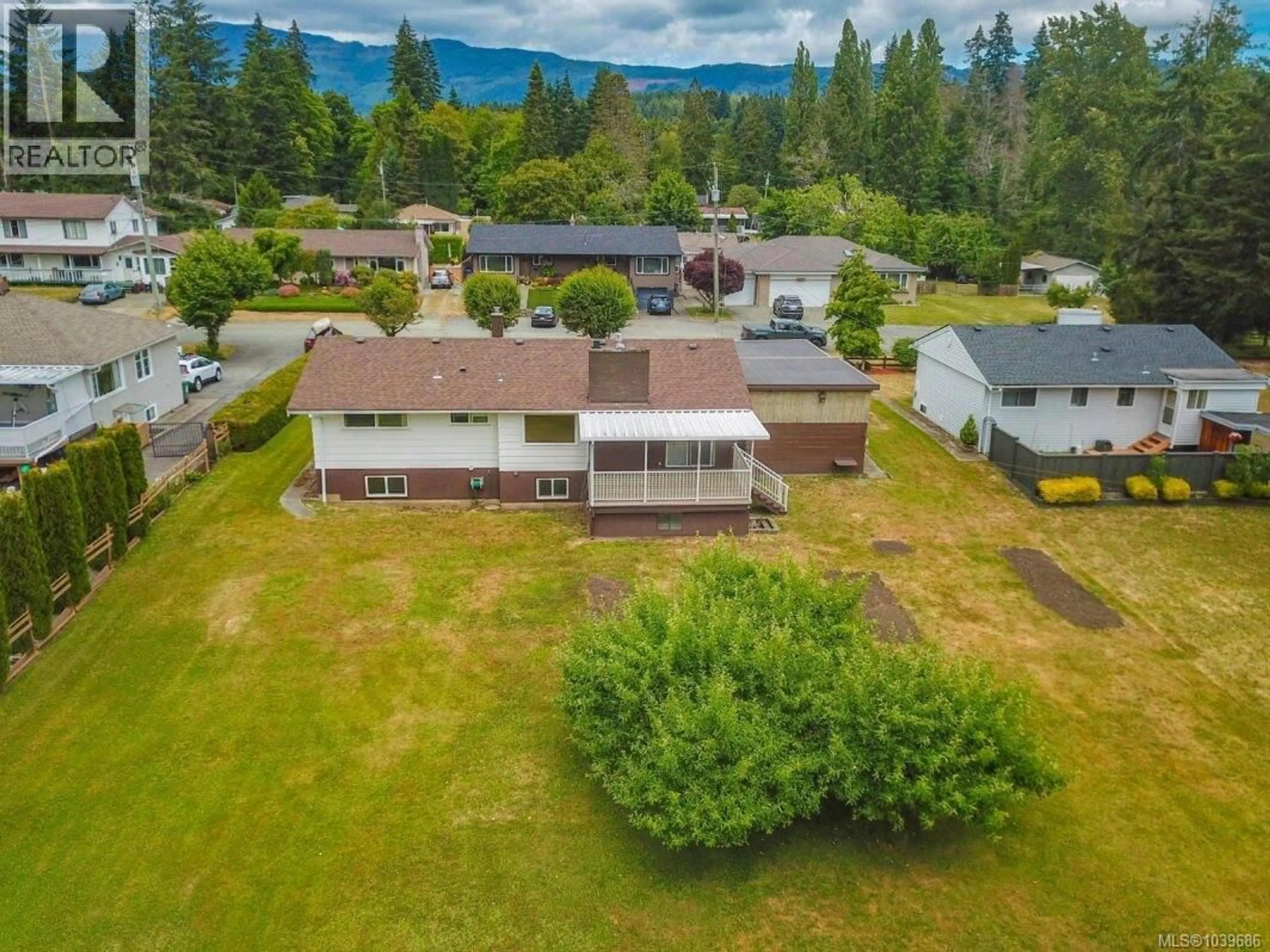 A pic from outside/outdoor area/front of a property/back of a property/a pic from drone, mountain view for 5128 FORREST ROAD, Port Alberni British Columbia V9Y7A8