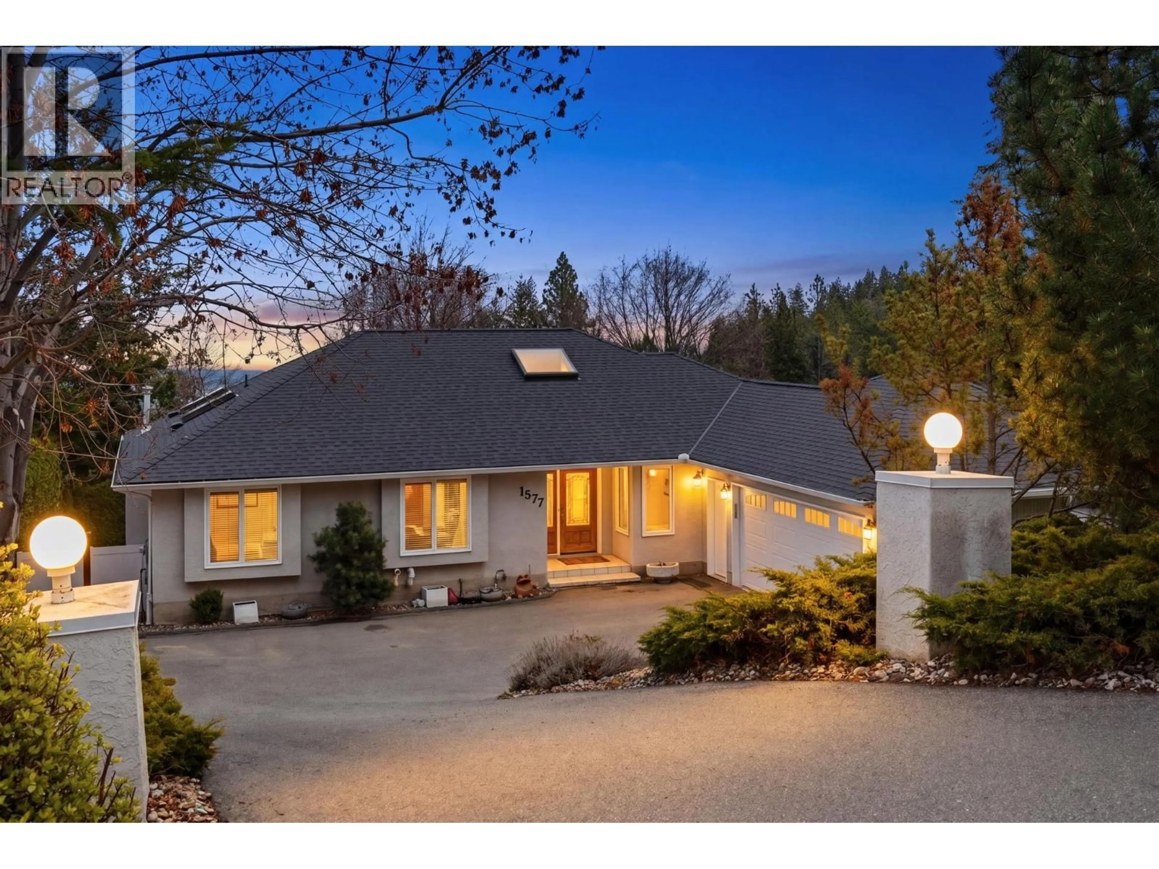A pic from outside/outdoor area/front of a property/back of a property/a pic from drone, street for 1577 KLEIN ROAD, West Kelowna British Columbia V1Z3H5