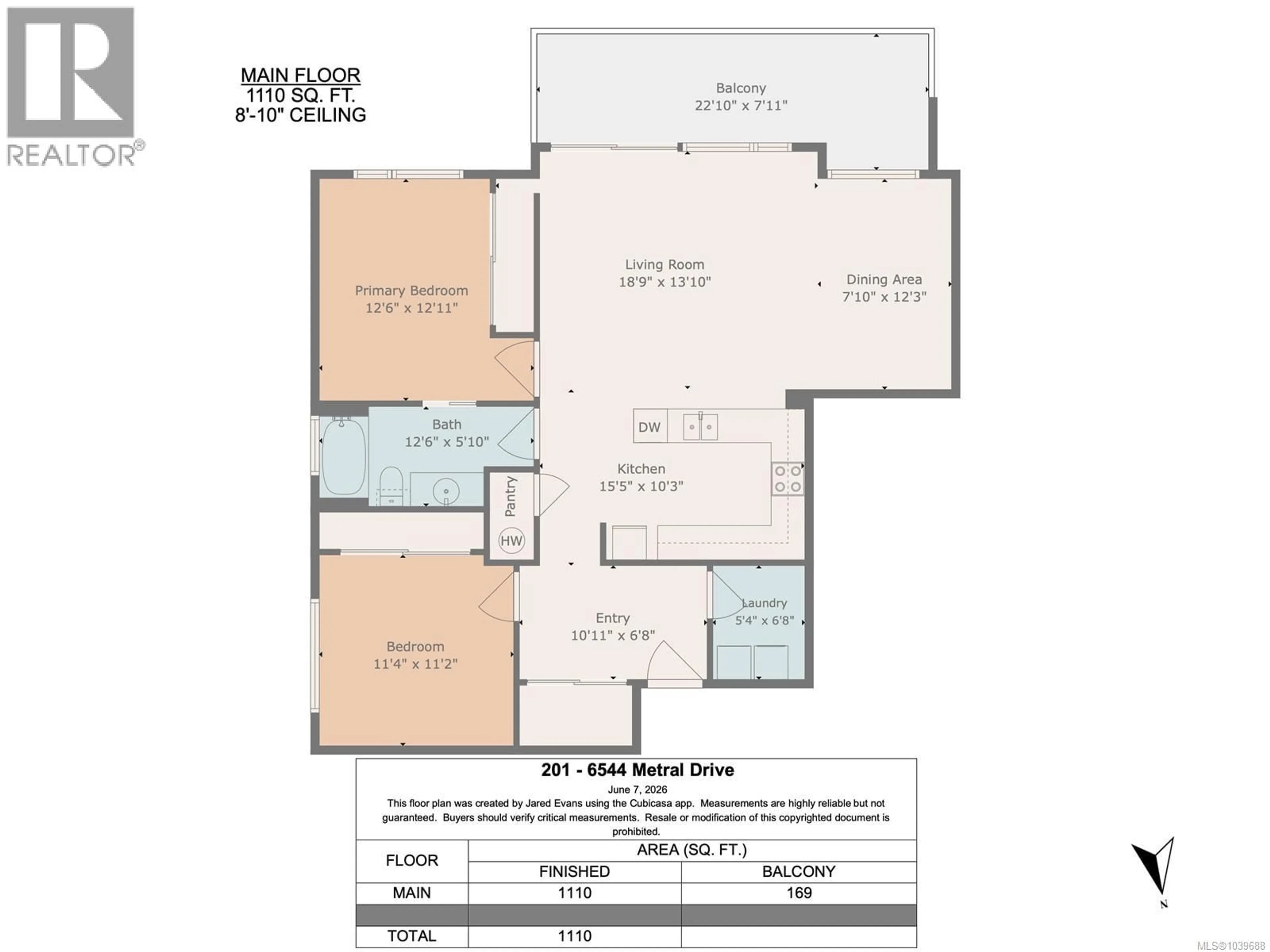 Floor plan for 201 - 6544 METRAL DRIVE, Nanaimo British Columbia V9T2L8