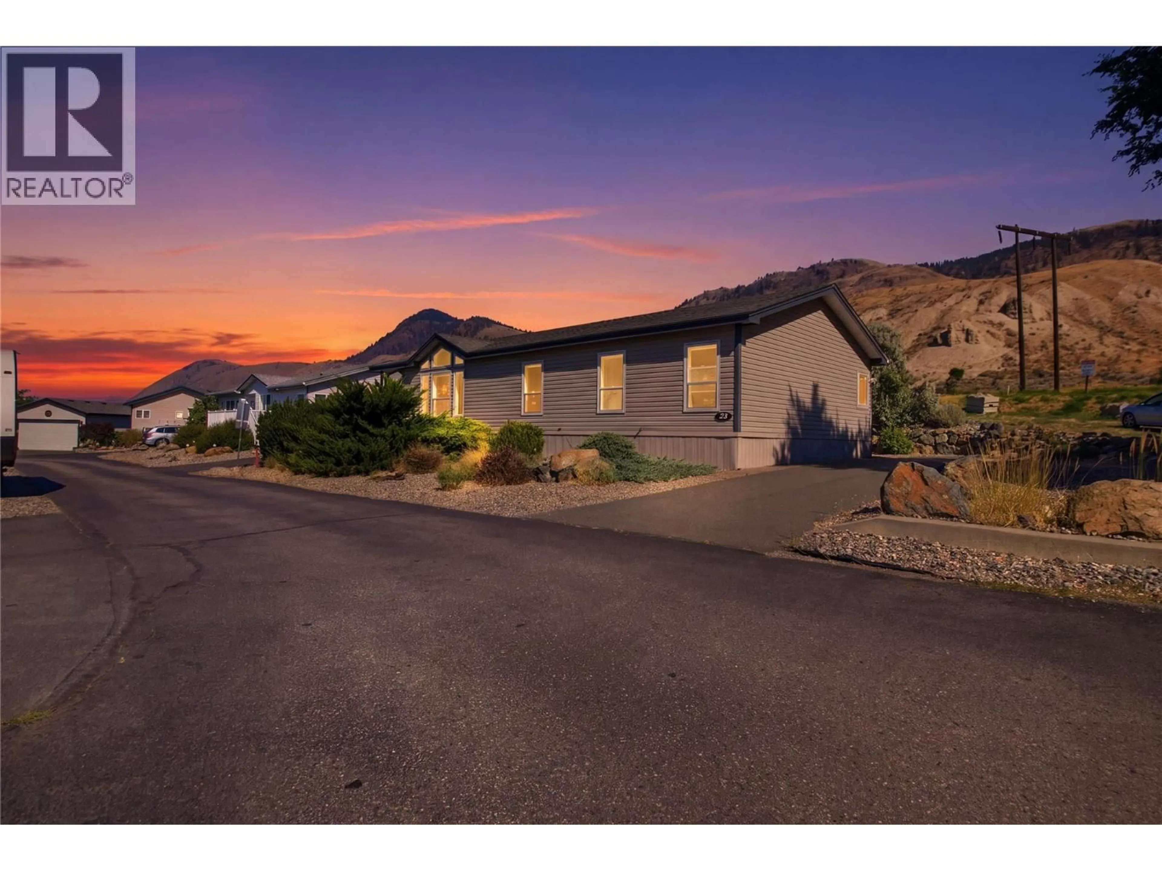 A pic from outside/outdoor area/front of a property/back of a property/a pic from drone, street for 24 - 768 SHUSWAP  E ROAD, Kamloops British Columbia V2H0A4