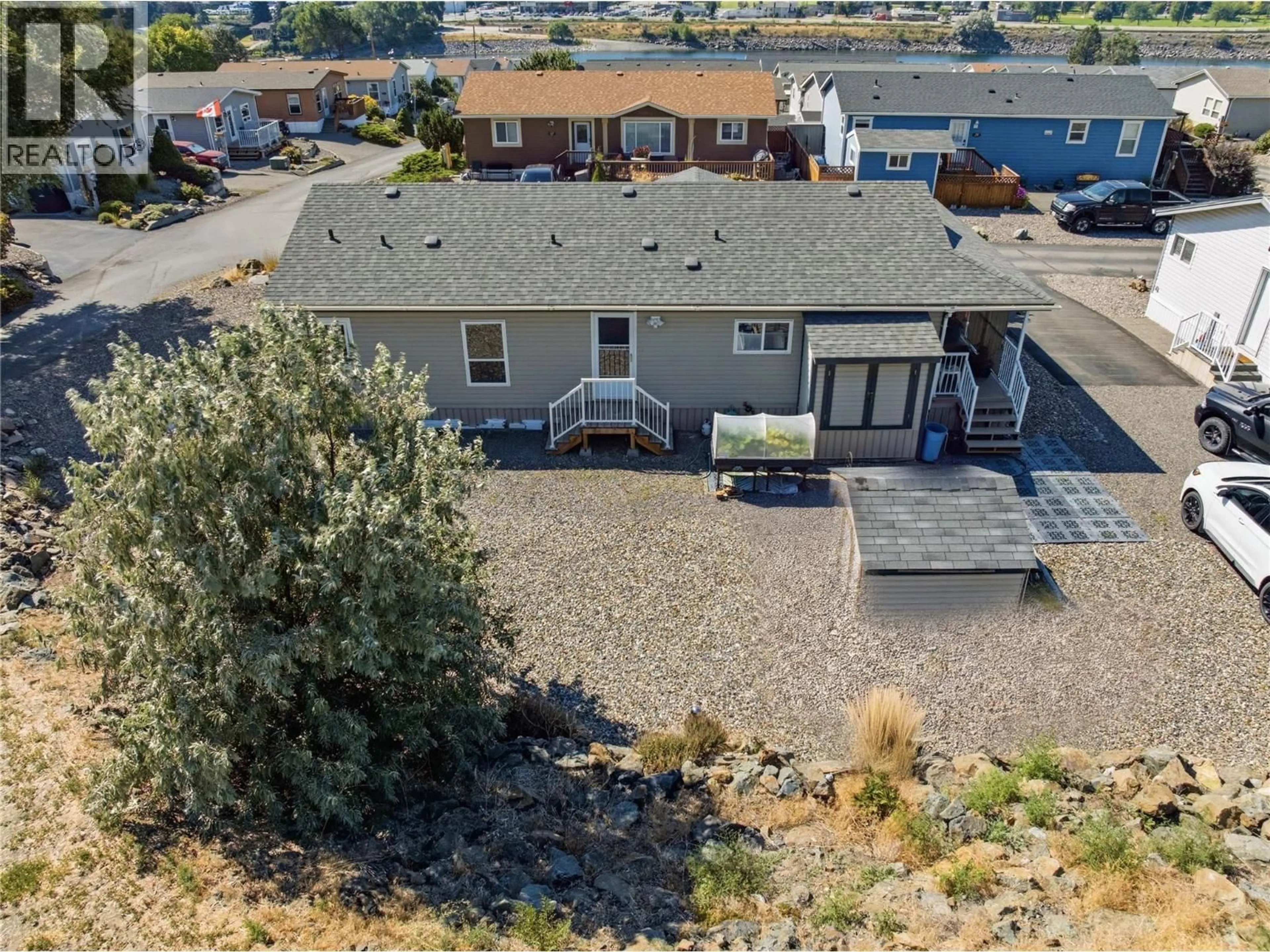 A pic from outside/outdoor area/front of a property/back of a property/a pic from drone, unknown for 24 - 768 SHUSWAP  E ROAD, Kamloops British Columbia V2H0A4