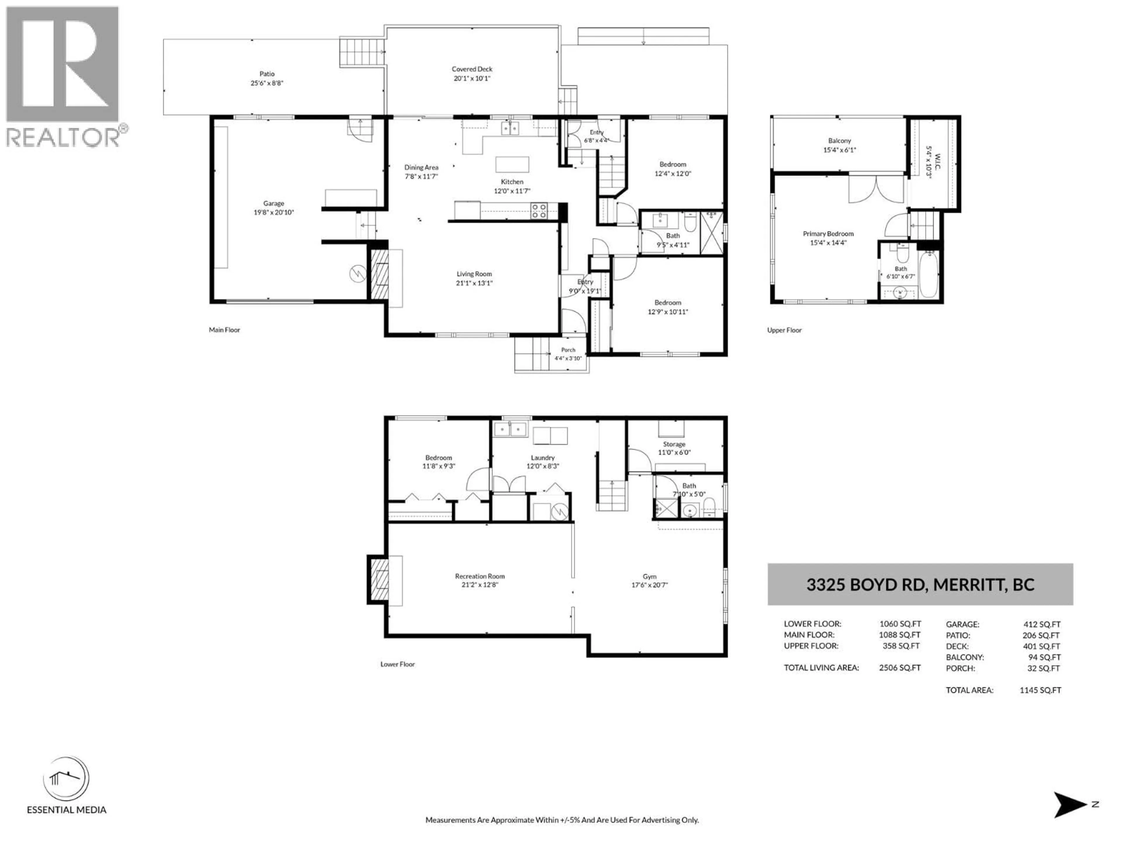Floor plan for 3325 BOYD ROAD, Merritt British Columbia V1K1J3