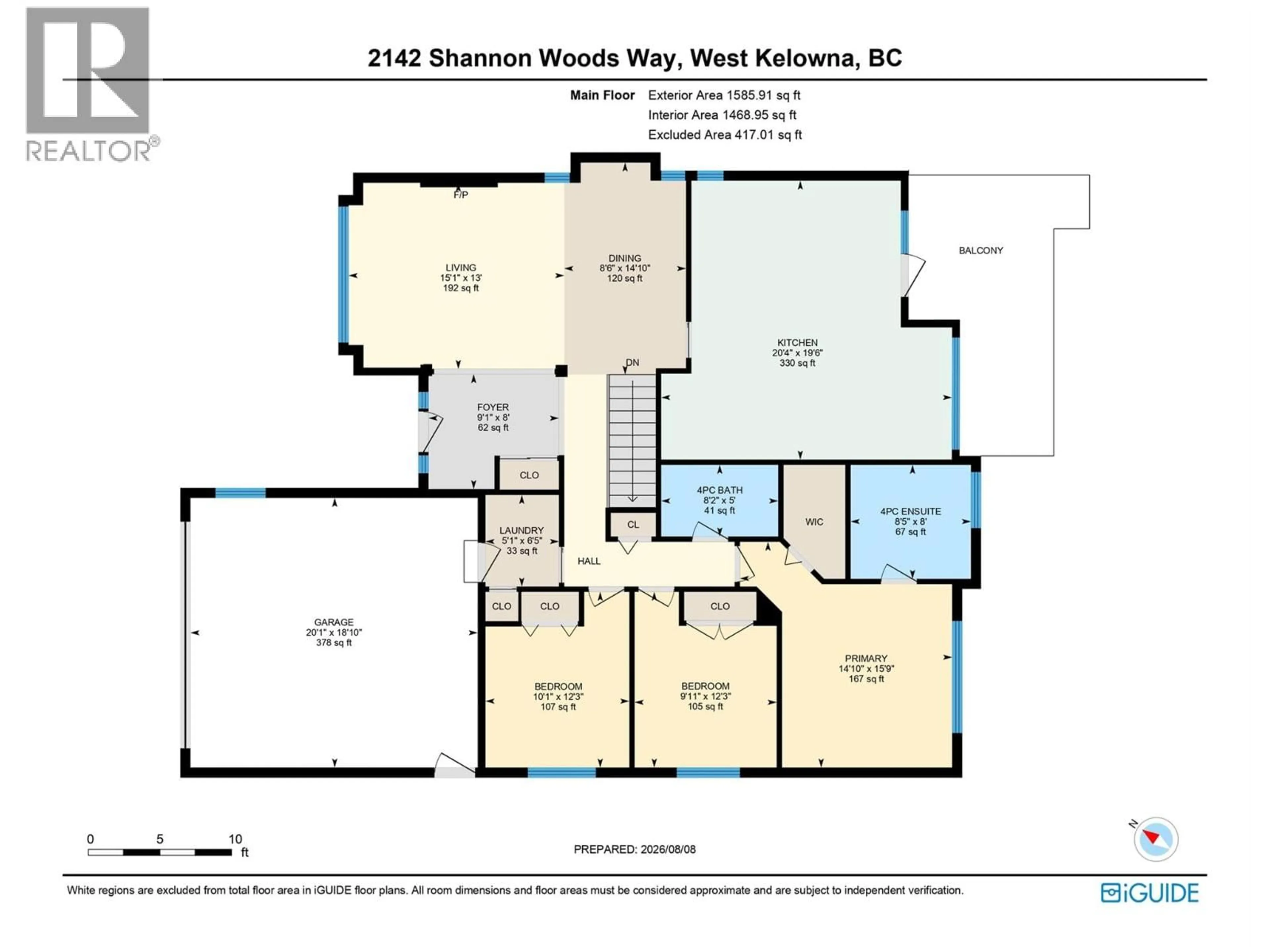 Floor plan for 2142 SHANNON WOODS WAY, West Kelowna British Columbia V4T2R5