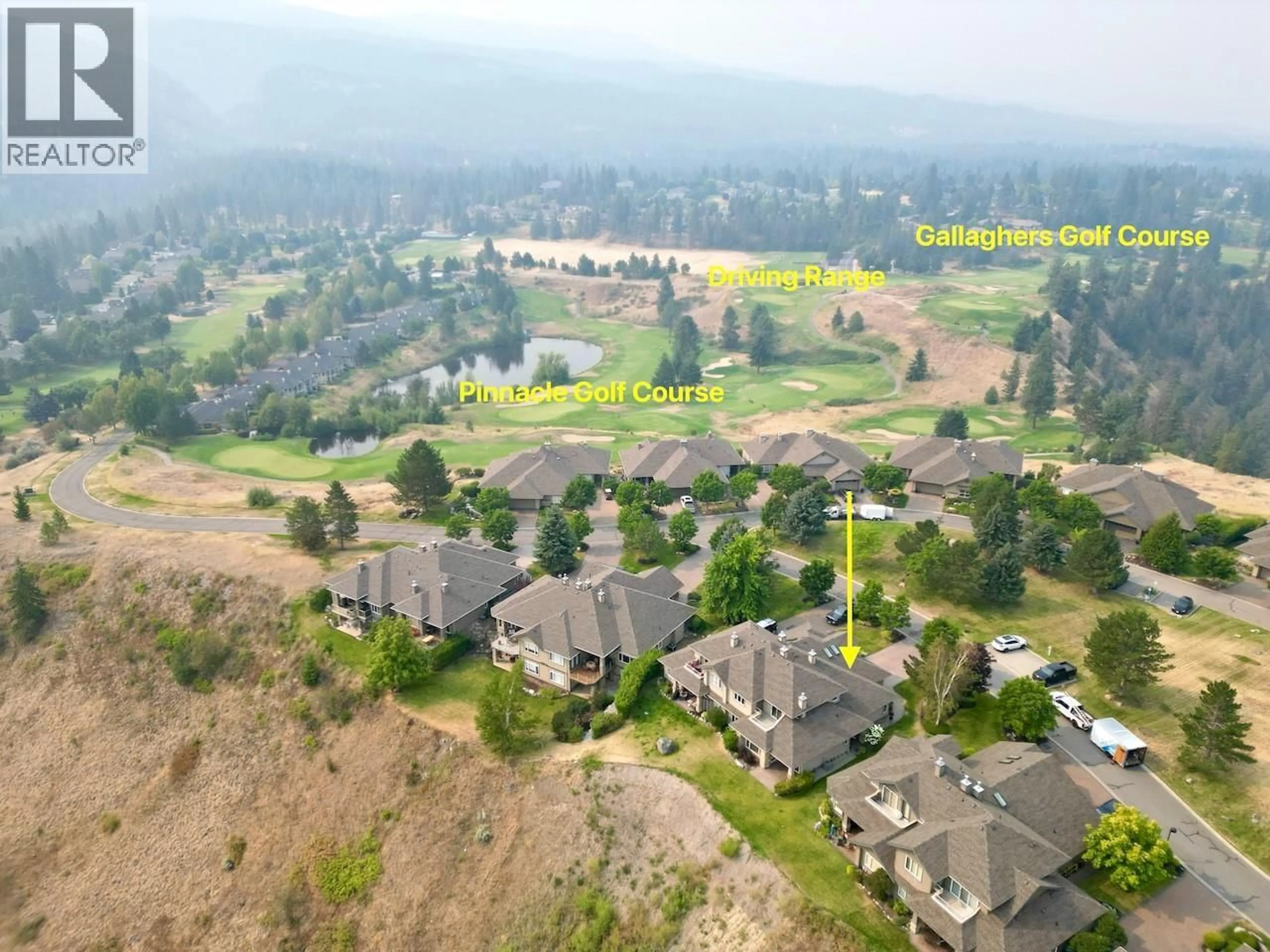 A pic from outside/outdoor area/front of a property/back of a property/a pic from drone, mountain view for 29 - 3800 GALLAGHER'S PINNACLE WAY, Kelowna British Columbia V1W3Z8