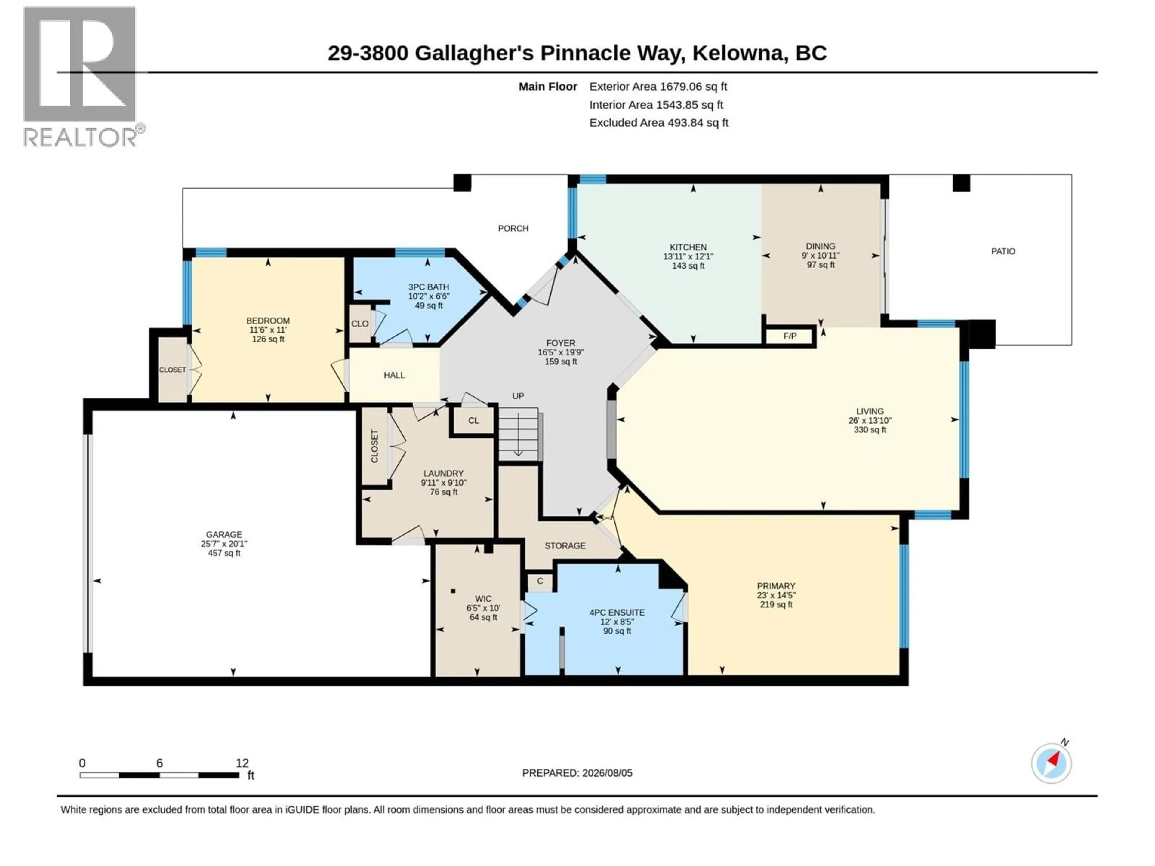Floor plan for 29 - 3800 GALLAGHER'S PINNACLE WAY, Kelowna British Columbia V1W3Z8