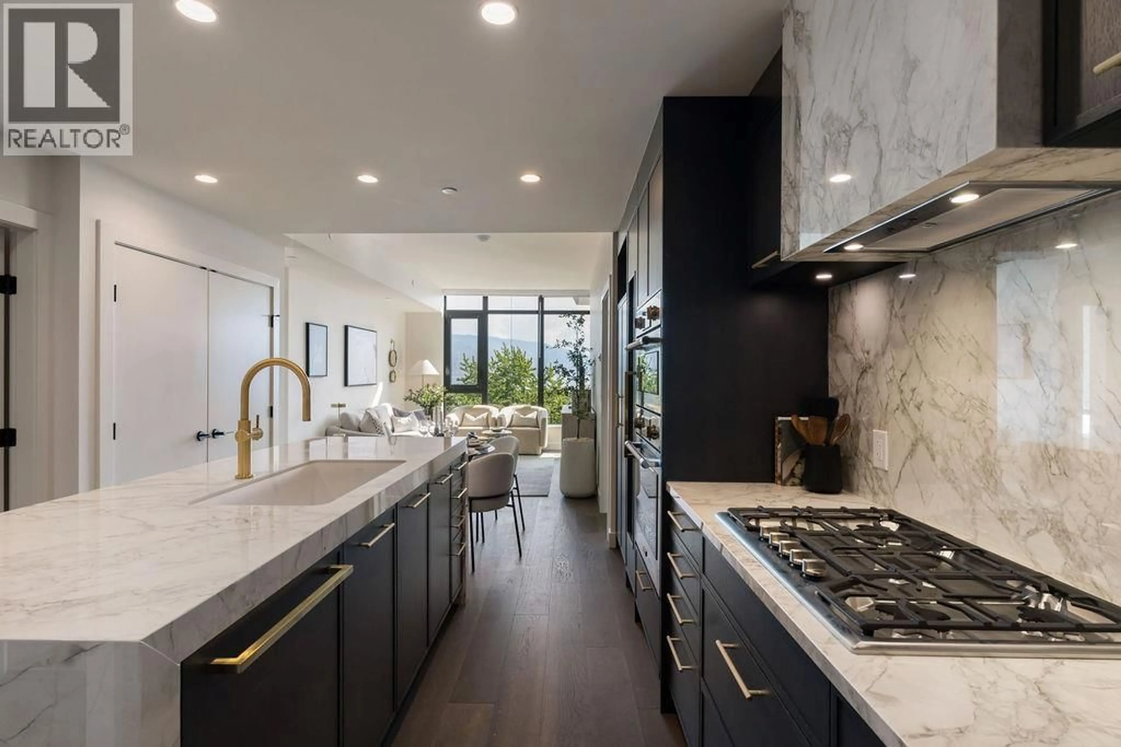 Contemporary kitchen, ceramic/tile floor for 803 - 3800 CAPOZZI ROAD, Kelowna British Columbia V1W0J6
