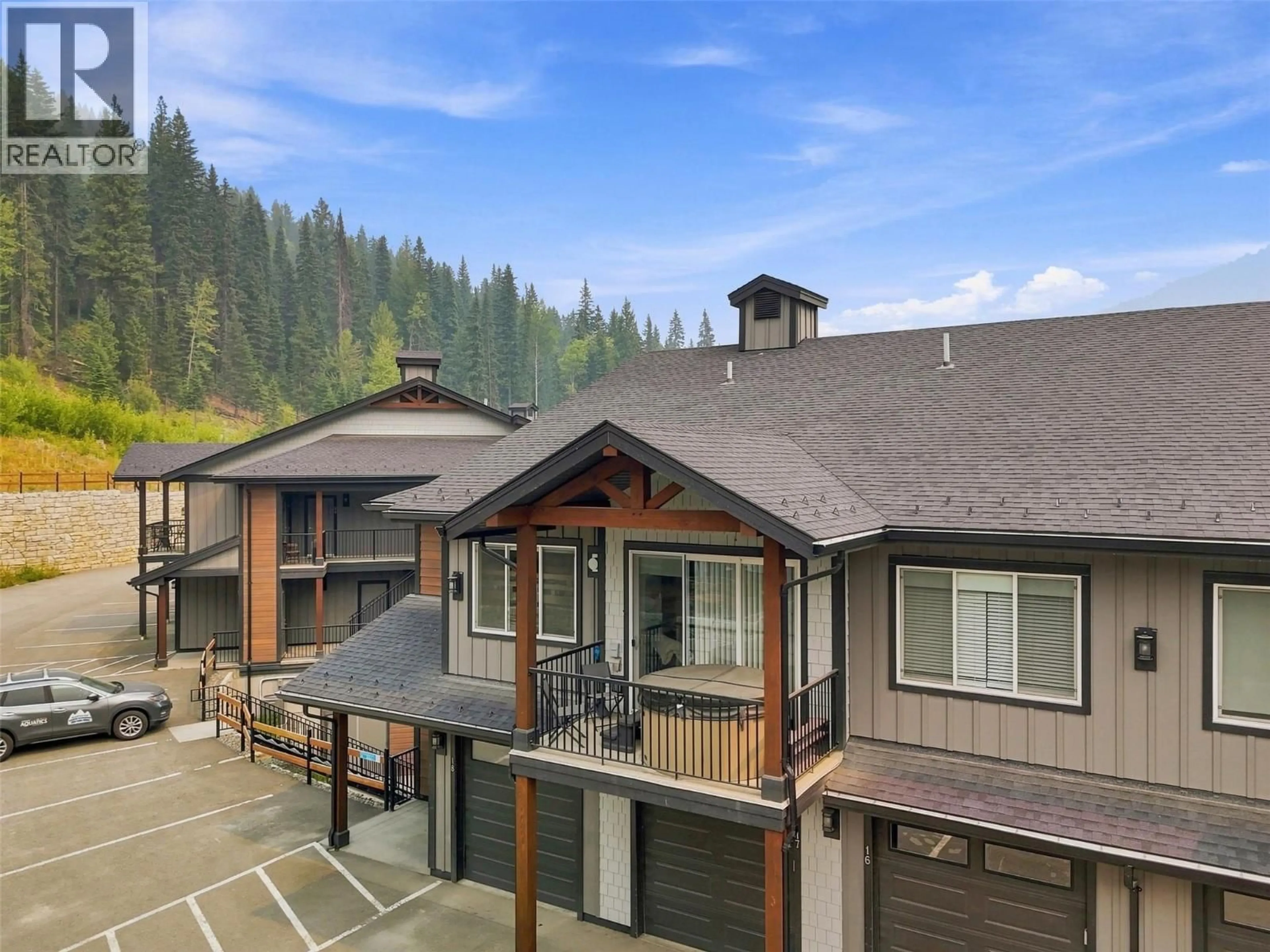 A pic from outside/outdoor area/front of a property/back of a property/a pic from drone, mountain view for 17 - 1240 ALPINE ROAD, Sun Peaks British Columbia V0E5N0