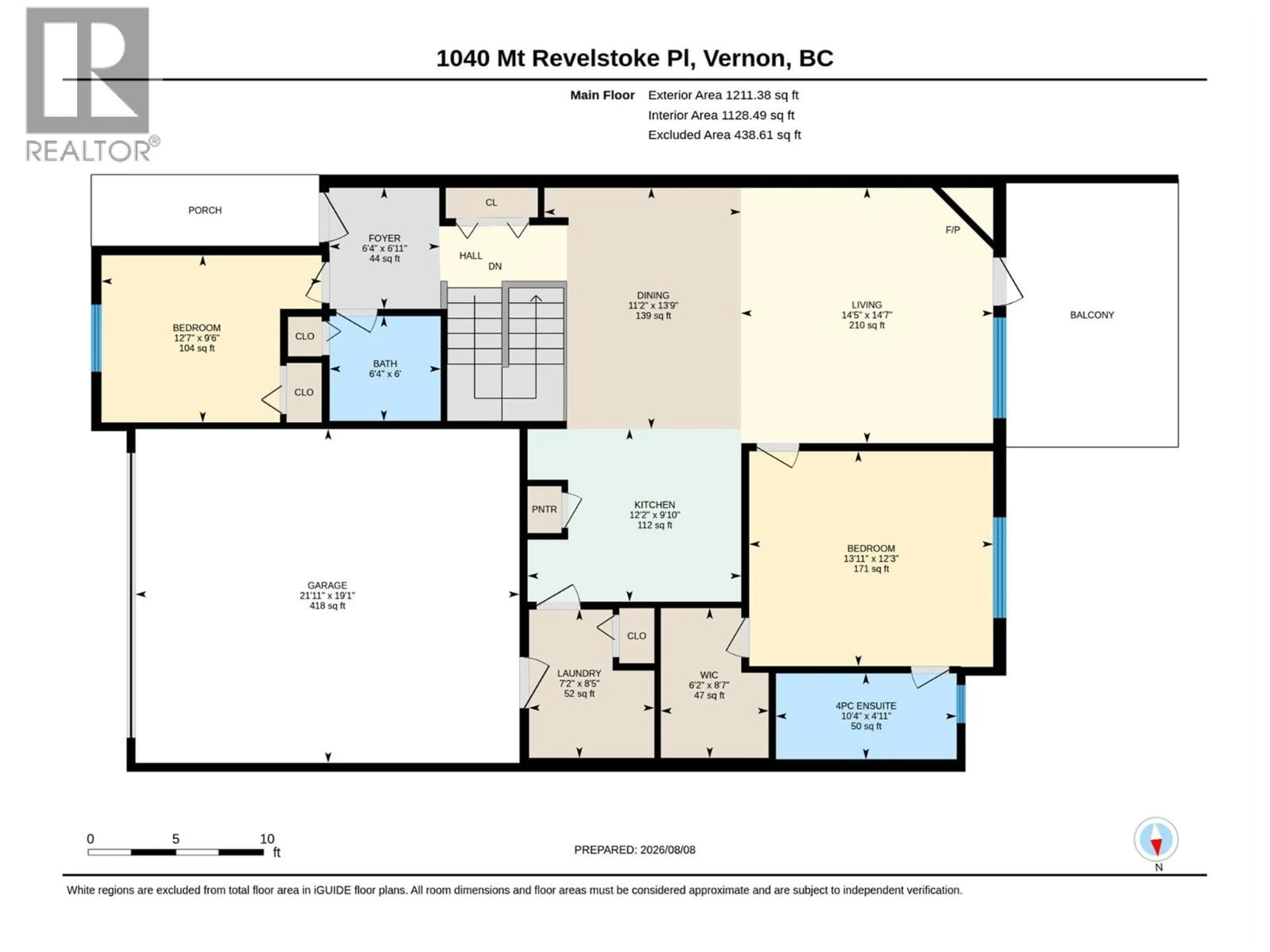 Floor plan for 14 - 1040 MT REVELSTOKE PLACE, Vernon British Columbia V1B4E3