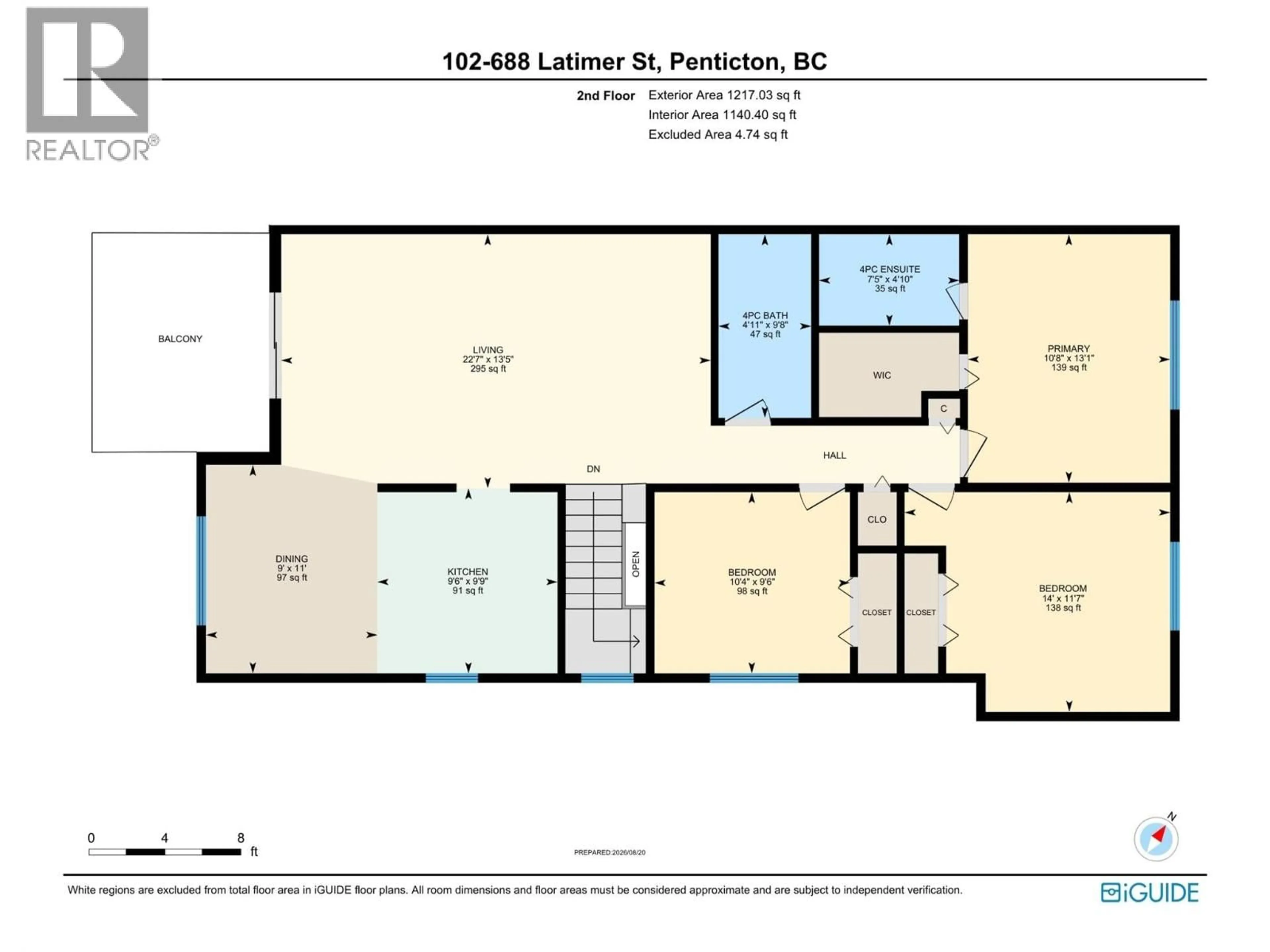 Floor plan for 102 - 688 LATIMER STREET, Penticton British Columbia V2A5R6