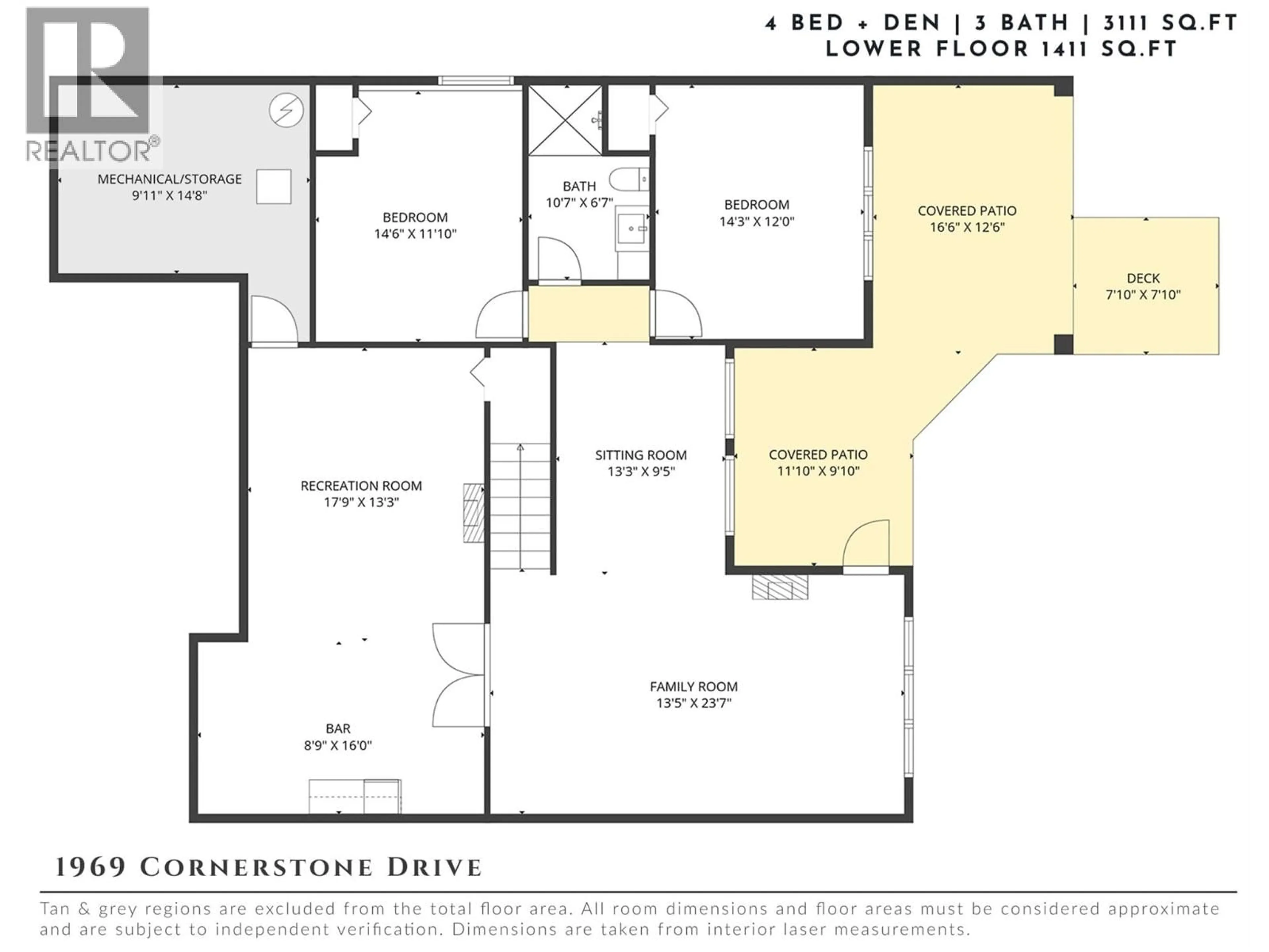 Floor plan for 1969 CORNERSTONE DRIVE, West Kelowna British Columbia V4T2Y3