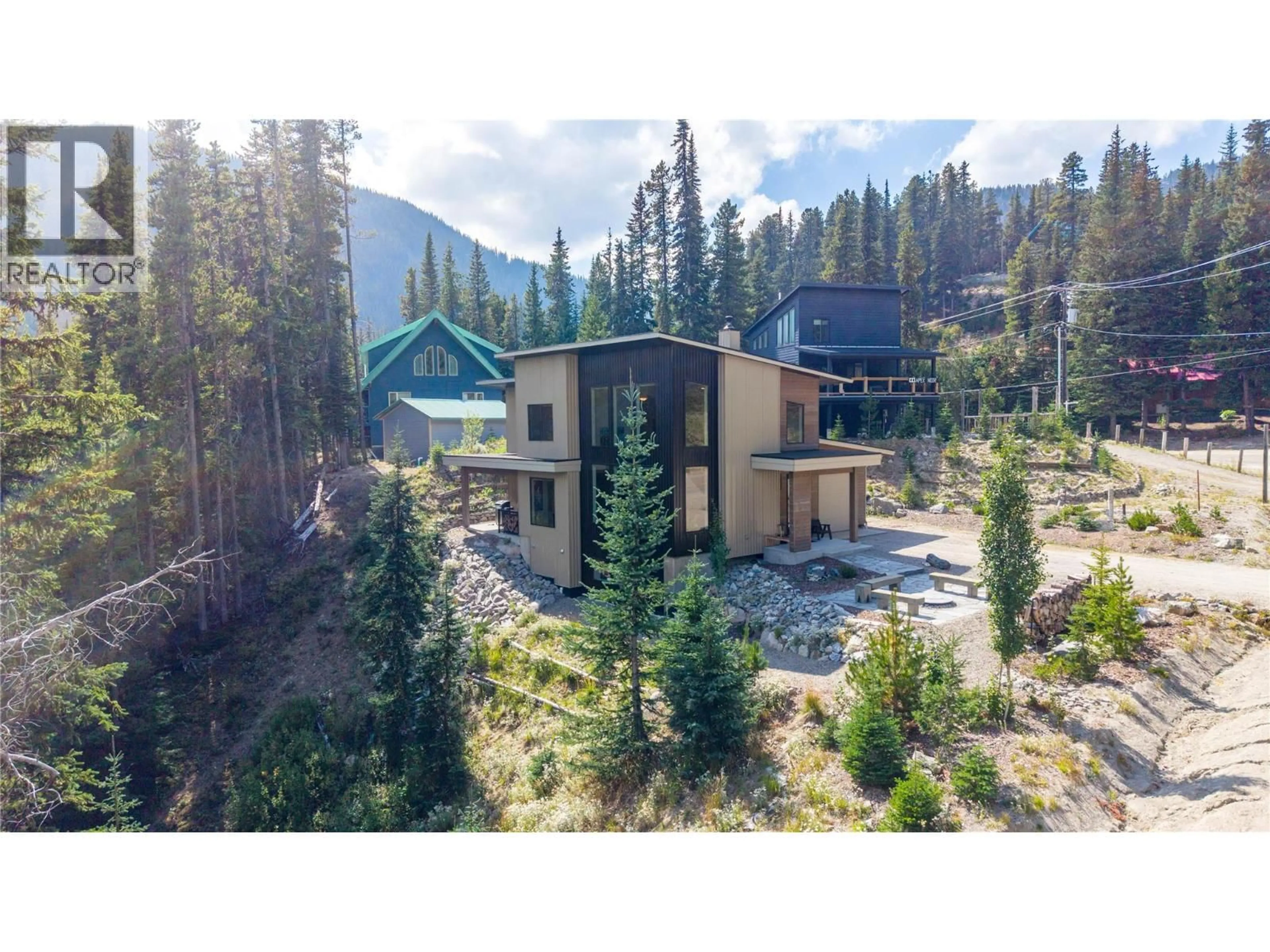 A pic from outside/outdoor area/front of a property/back of a property/a pic from drone, forest/trees view for 1405 APEX MOUNTAIN ROAD, Apex Mountain British Columbia V2A8L8