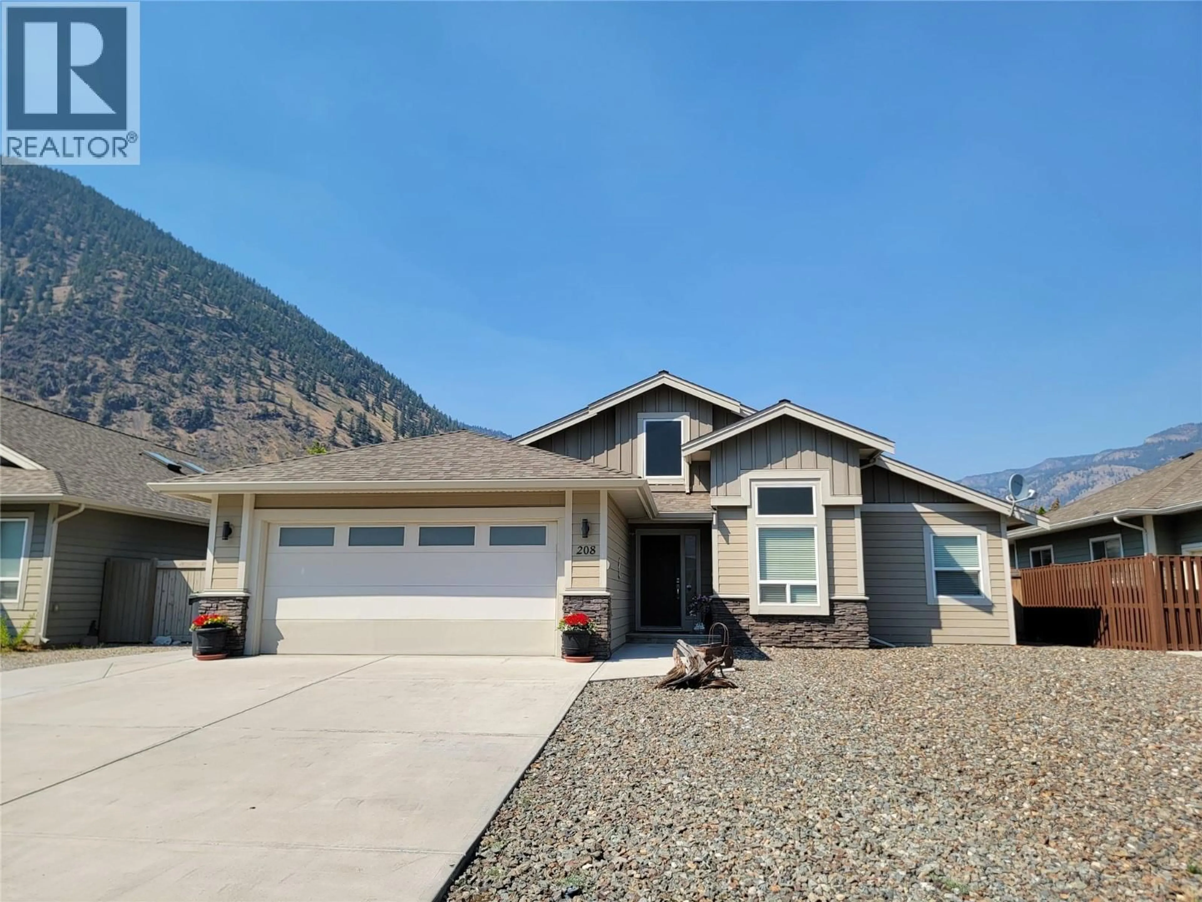Home with vinyl exterior material, mountain view for 208 K-VIEW CRESCENT, Keremeos British Columbia V0X1N2