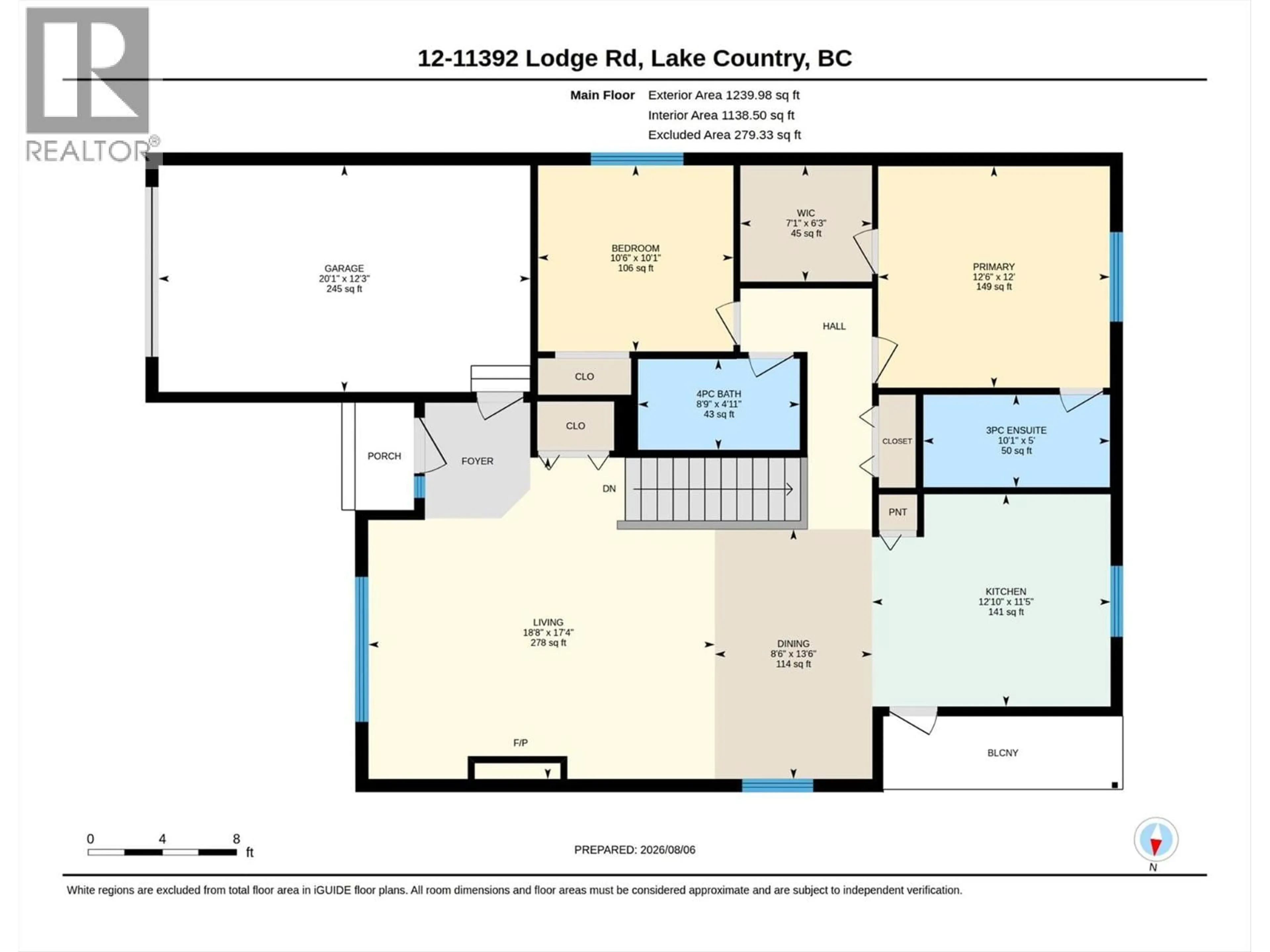 Floor plan for 12 - 11392 LODGE ROAD, Lake Country British Columbia V4V1X2