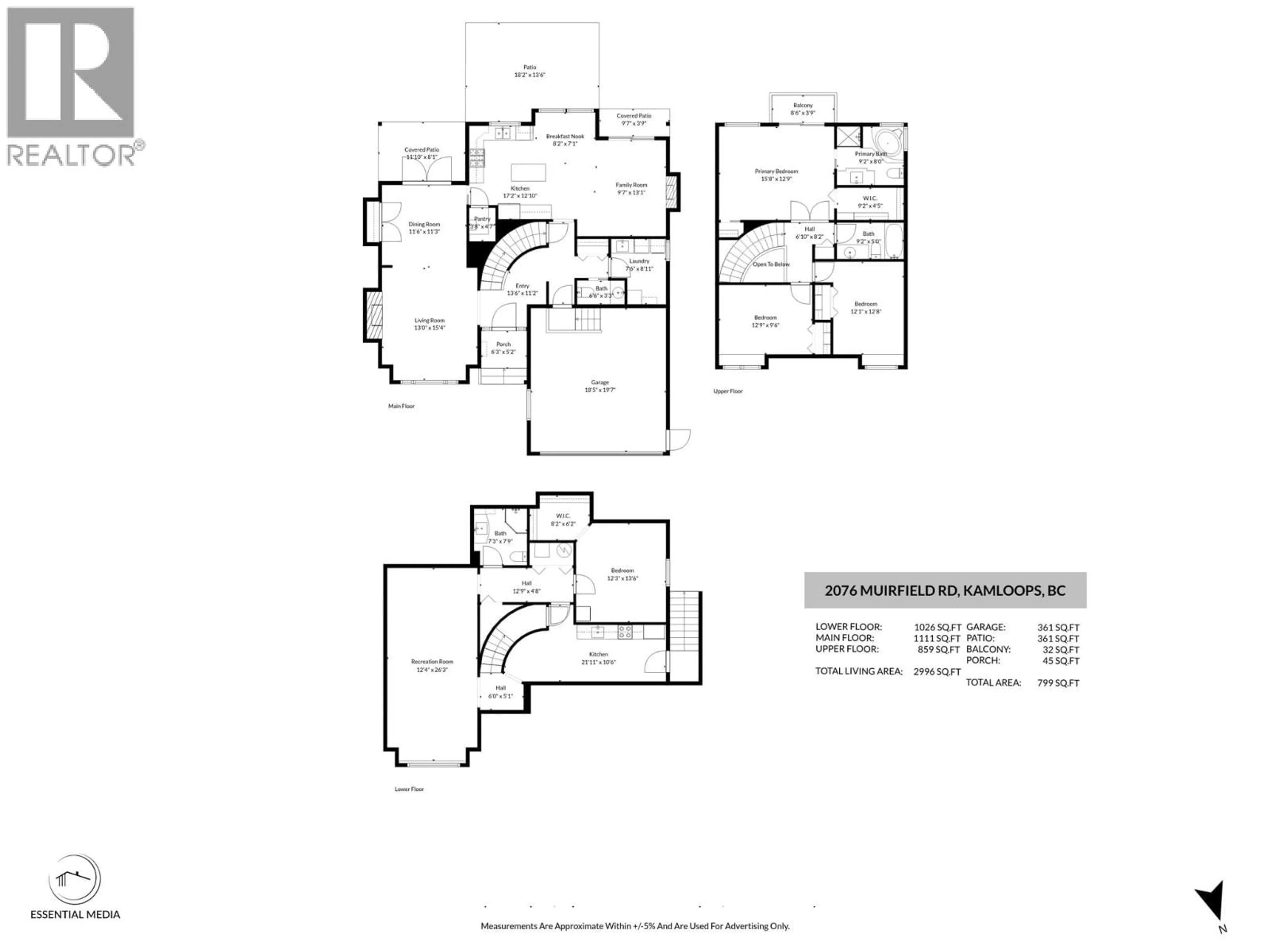 Floor plan for 2076 MUIRFIELD ROAD, Kamloops British Columbia V1S1S6