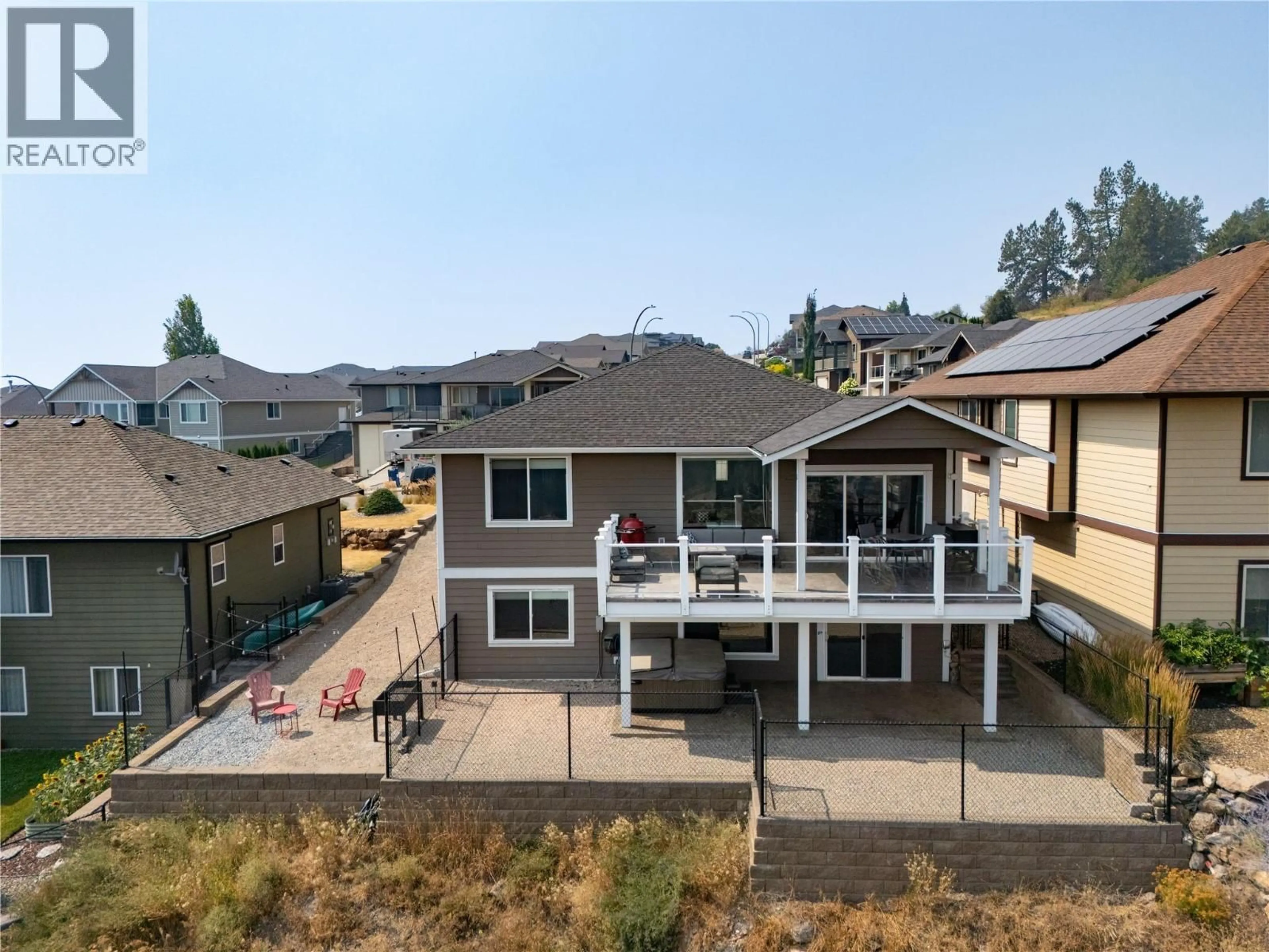 A pic from outside/outdoor area/front of a property/back of a property/a pic from drone, mountain view for 7261 SILVER RIDGE DRIVE, Vernon British Columbia V1B4C6