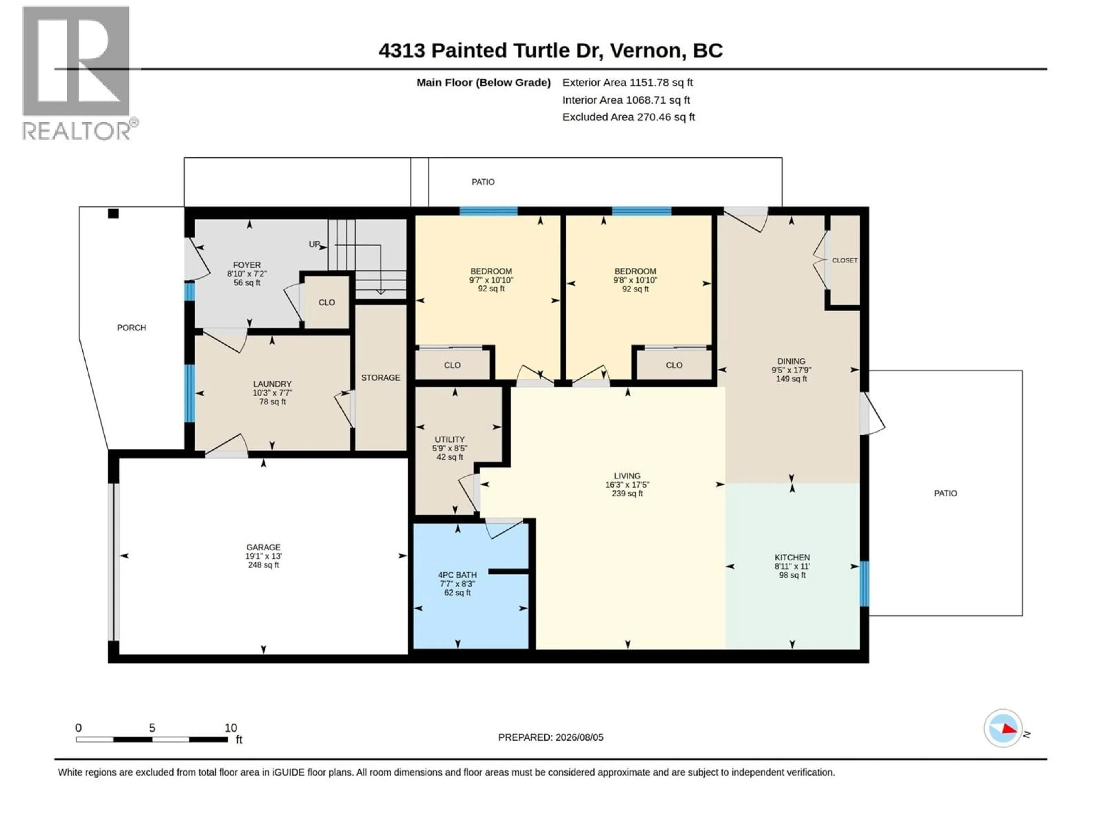 Floor plan for 4313 PAINTED TURTLE DRIVE, Vernon British Columbia V1H1A2