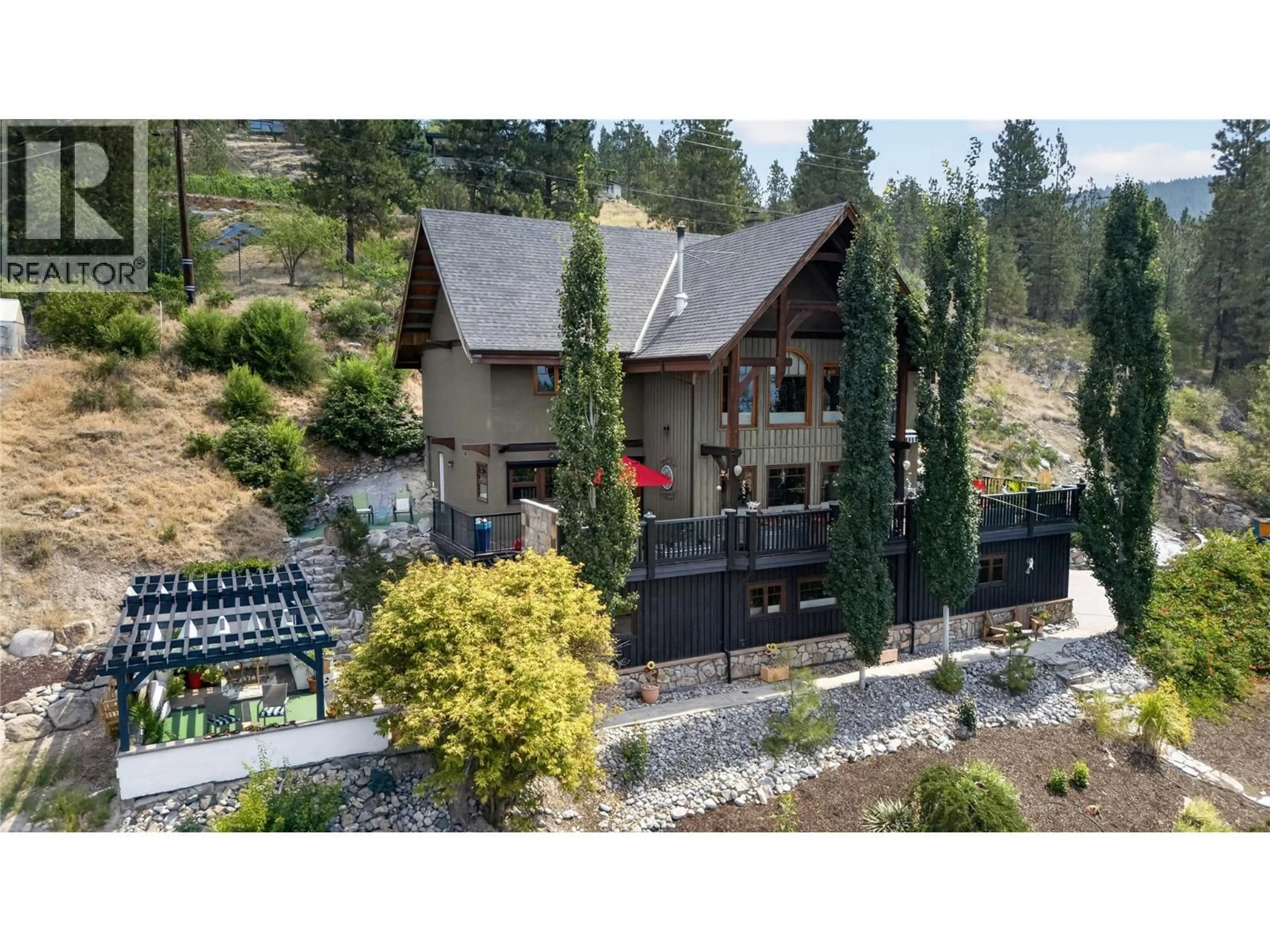 A pic from outside/outdoor area/front of a property/back of a property/a pic from drone, mountain view for 3264 NARAMATA ROAD, Naramata British Columbia V0H1N1