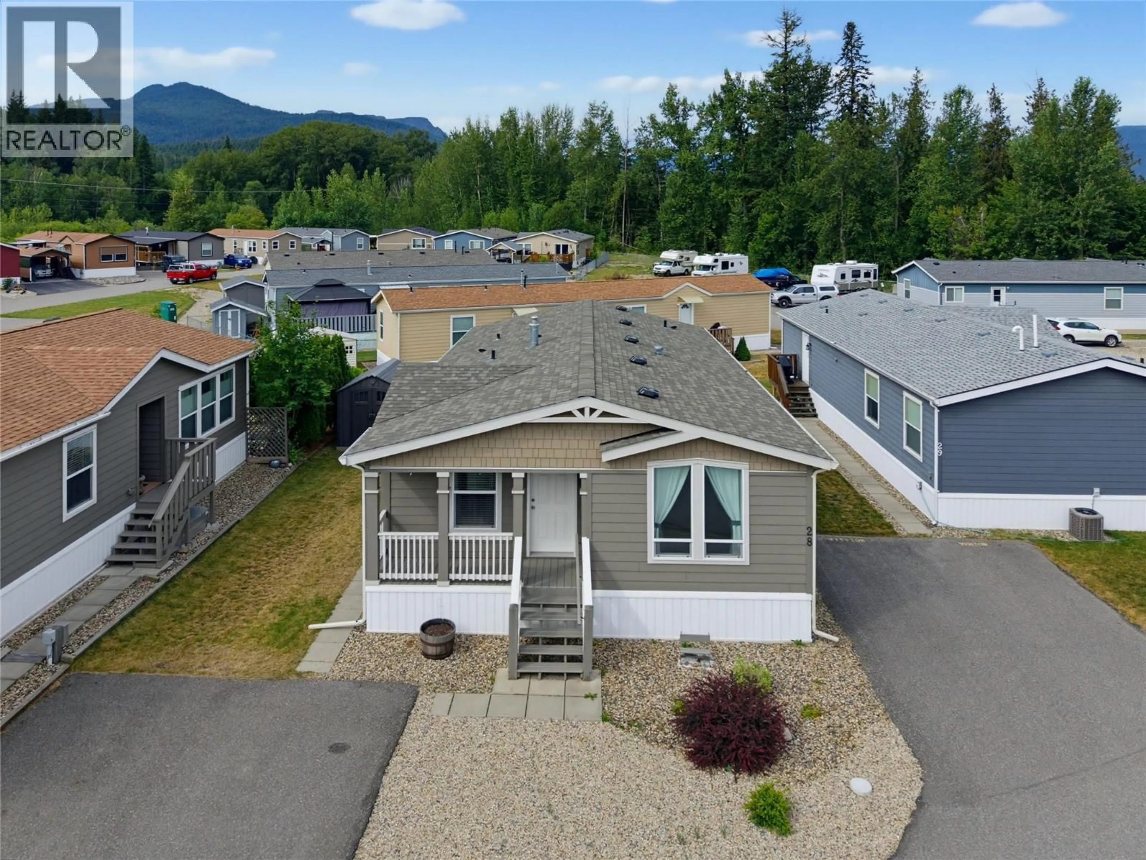 A pic from outside/outdoor area/front of a property/back of a property/a pic from drone, mountain view for 28 - 4811 10A AVENUE NORTHEAST, Salmon Arm British Columbia V1E1C5