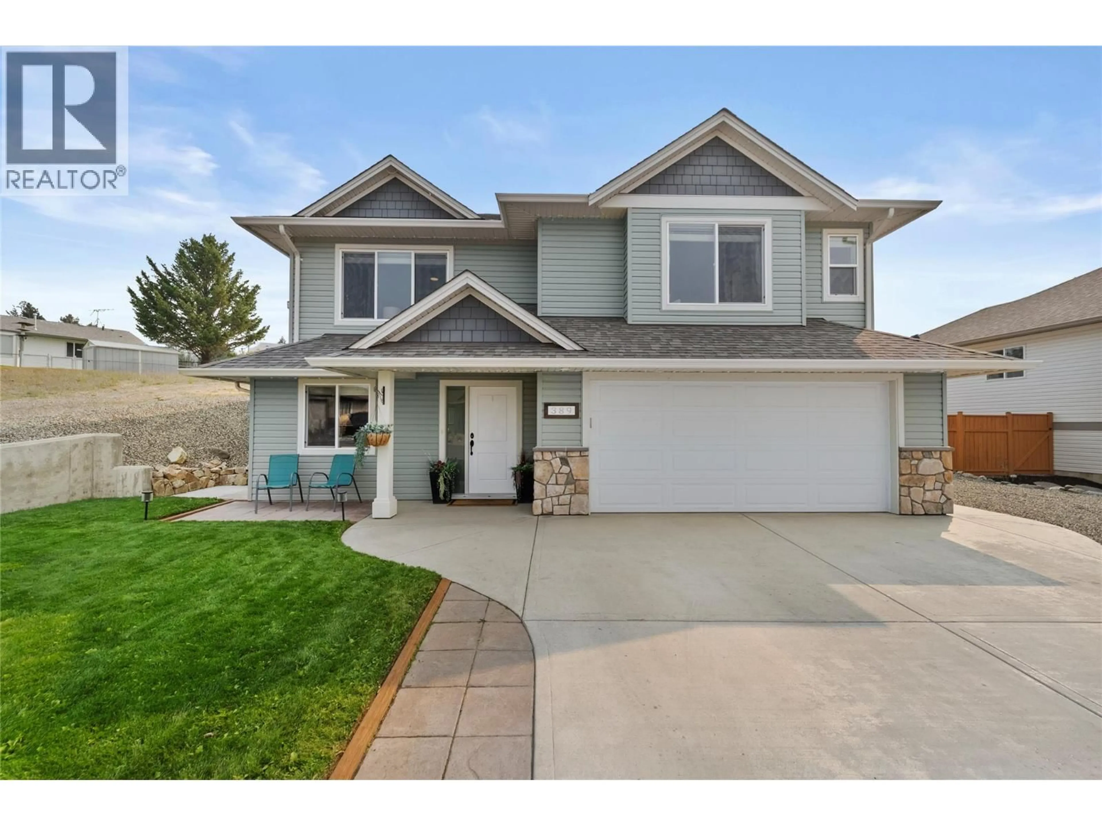 Home with vinyl exterior material, street for 389 DALADON DRIVE, Logan Lake British Columbia V0K1W0