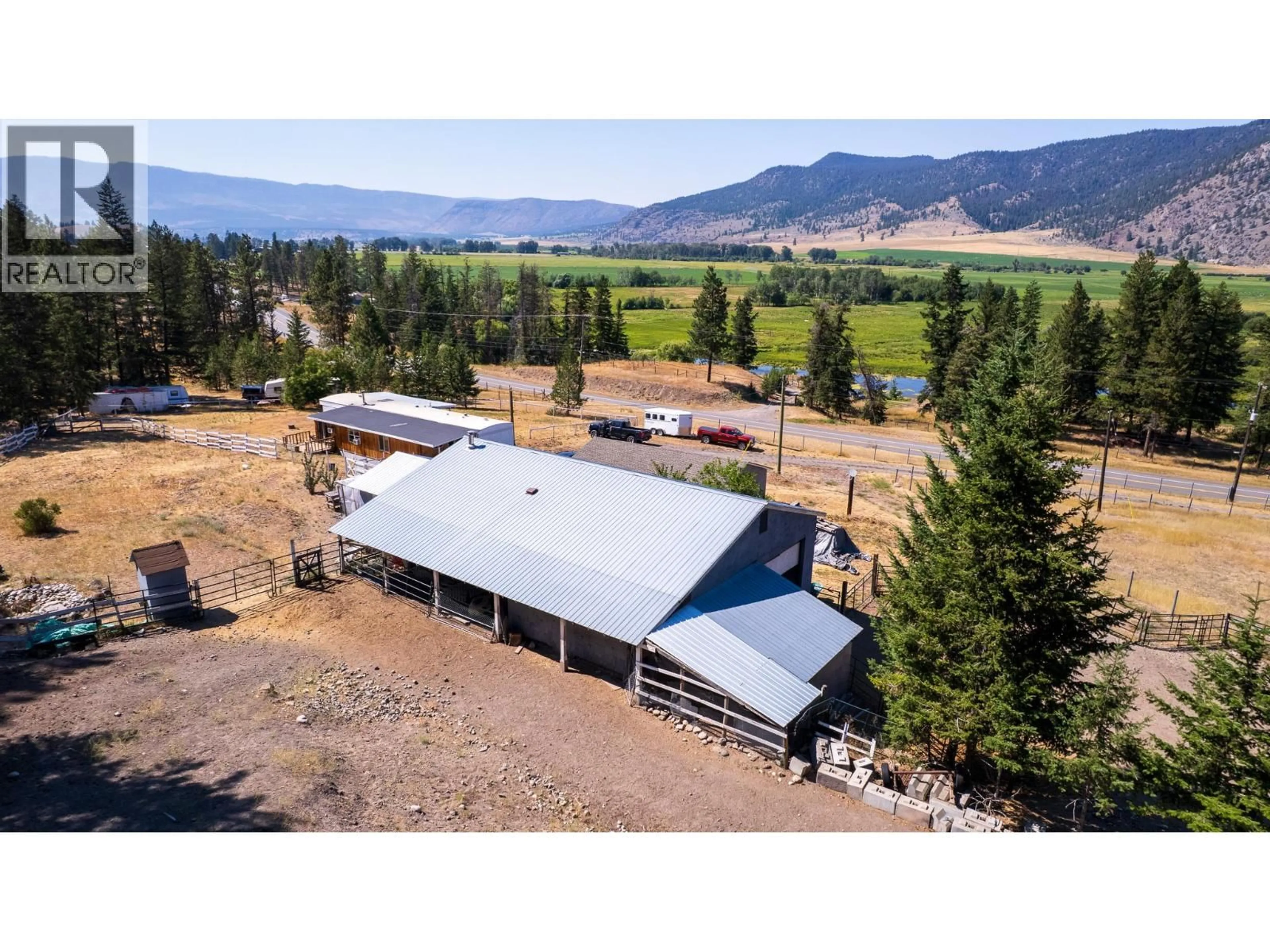 A pic from outside/outdoor area/front of a property/back of a property/a pic from drone, mountain view for 6668 KAMLOOPS VERNON HIGHWAY 97 HIGHWAY, Westwold British Columbia V0E3B1