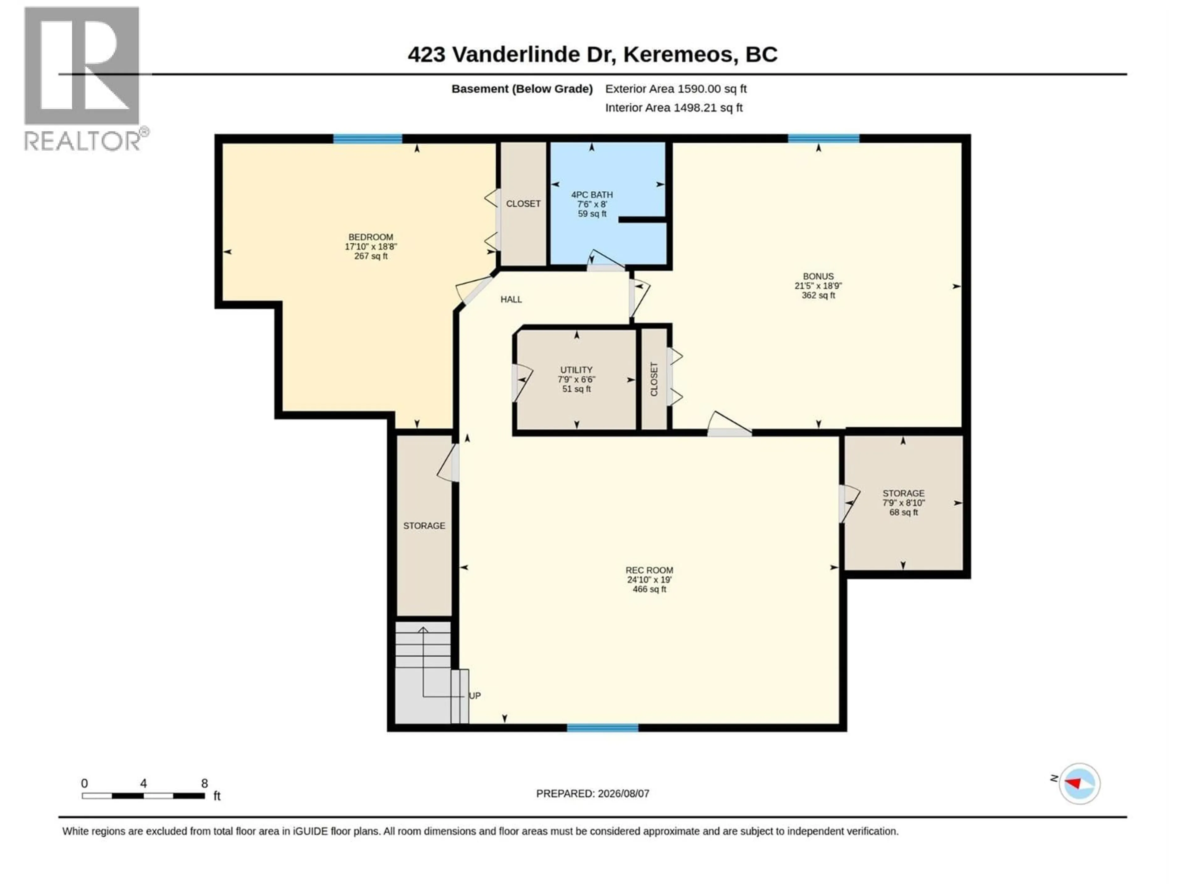 Floor plan for 423 VANDERLINDE DRIVE, Keremeos British Columbia V0X1N2