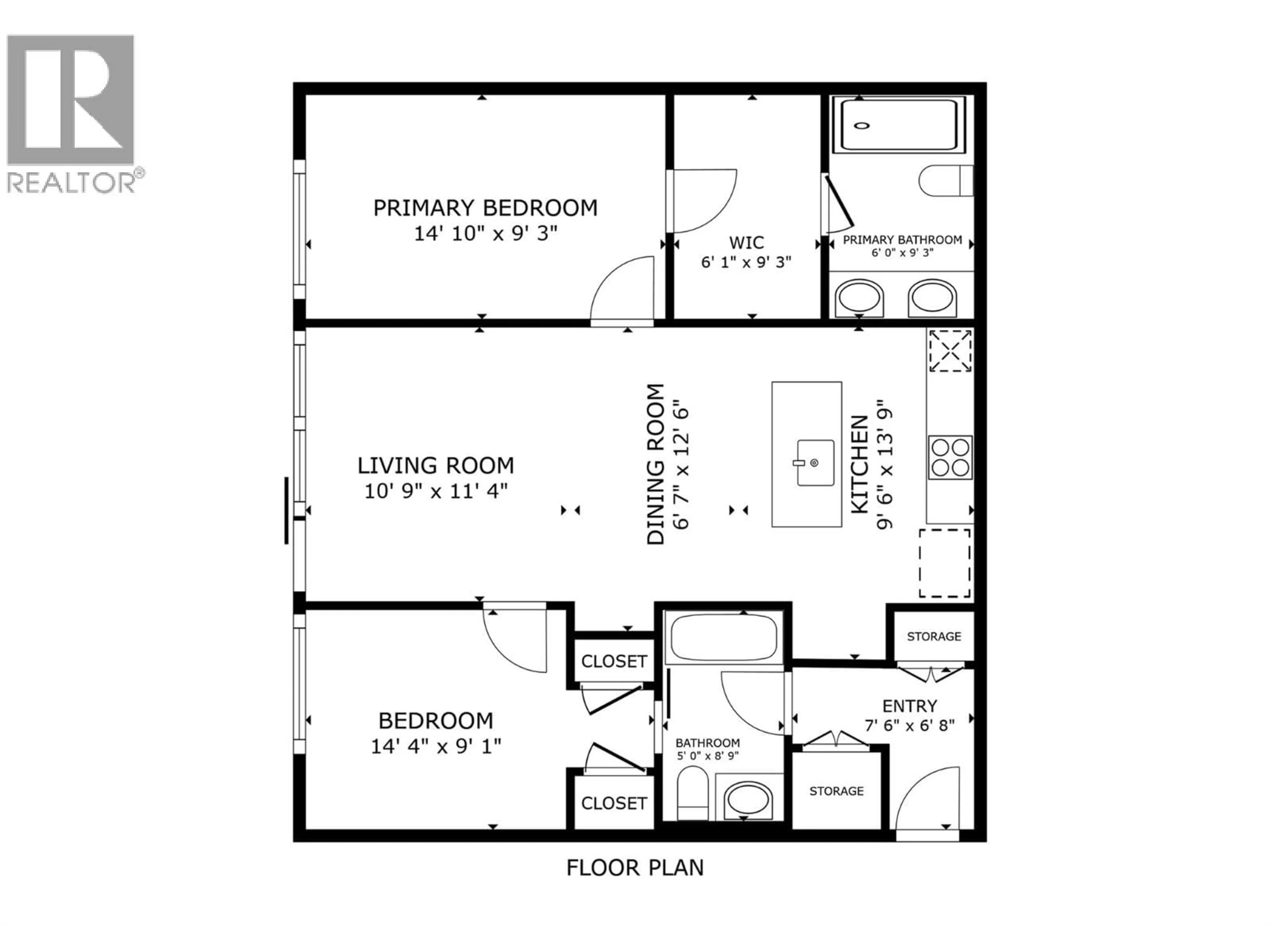 Floor plan for 3301 - 1488 BERTRAM STREET, Kelowna British Columbia V1Y6P2
