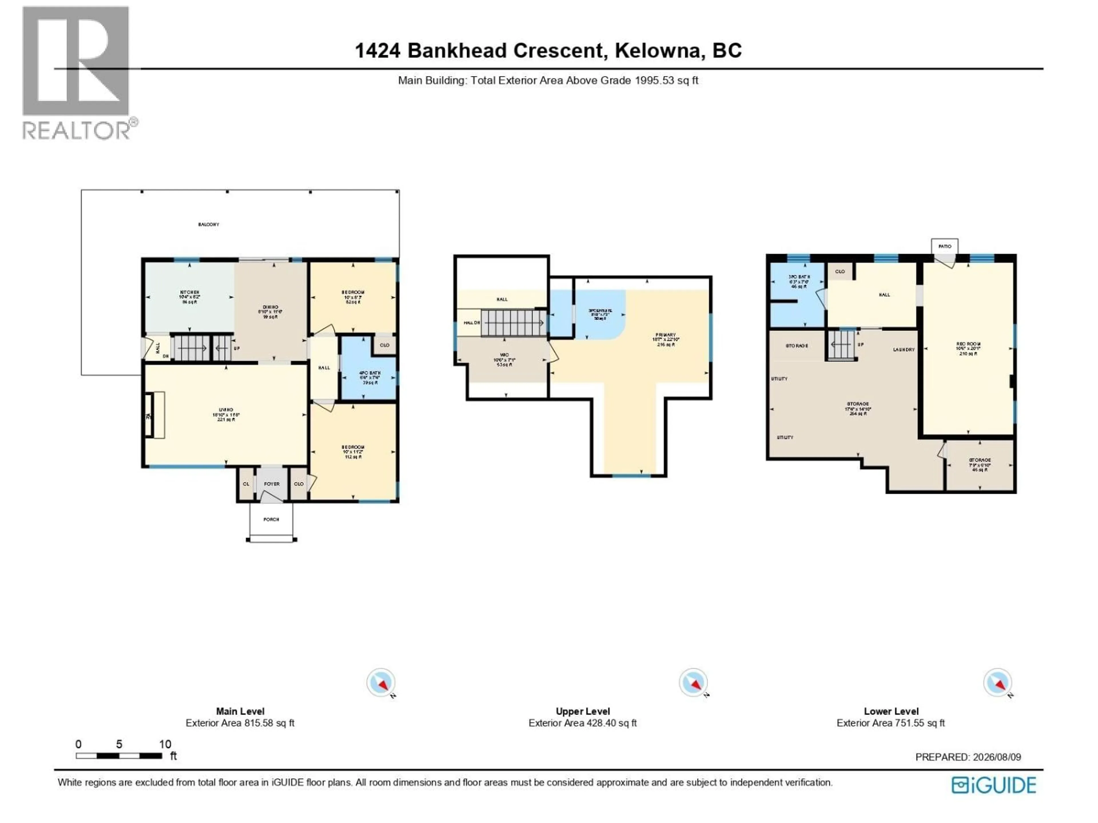 Floor plan for 1424 BANKHEAD CRESCENT, Kelowna British Columbia V1Y3V5