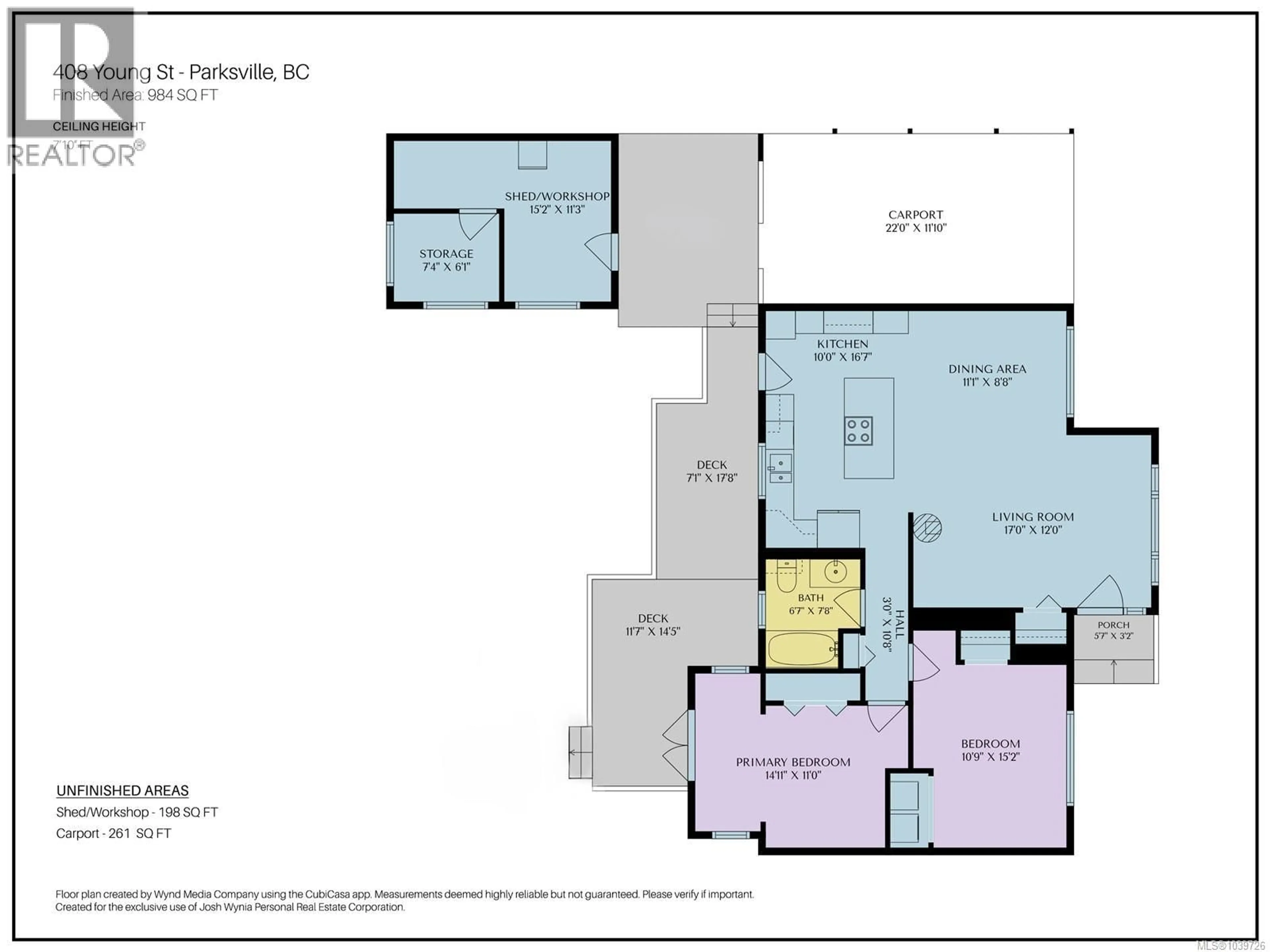 Floor plan for 408 YOUNG STREET, Parksville British Columbia V9P1C3