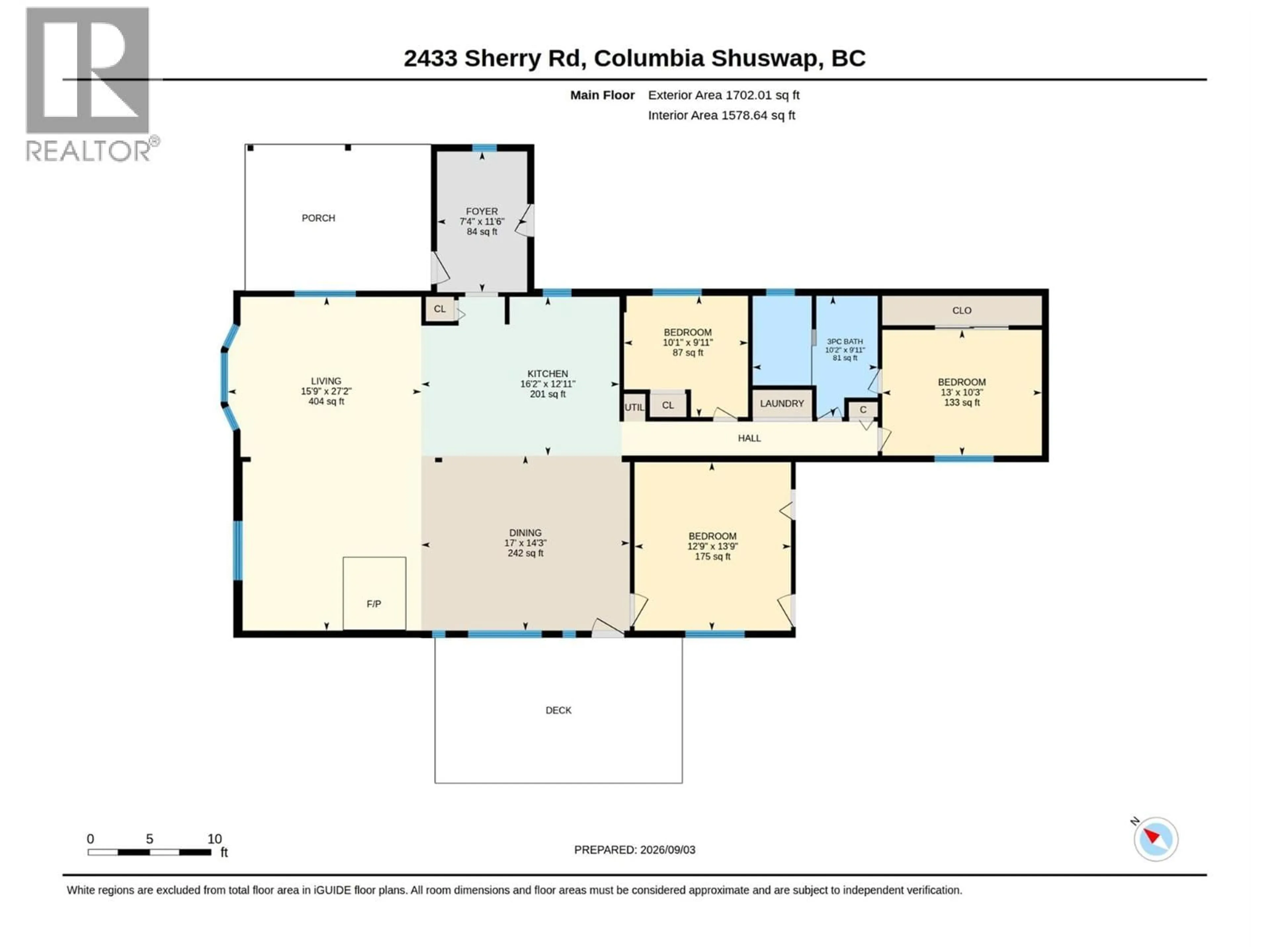 Floor plan for 2433 SHERRY ROAD, White Lake British Columbia V0E2W1