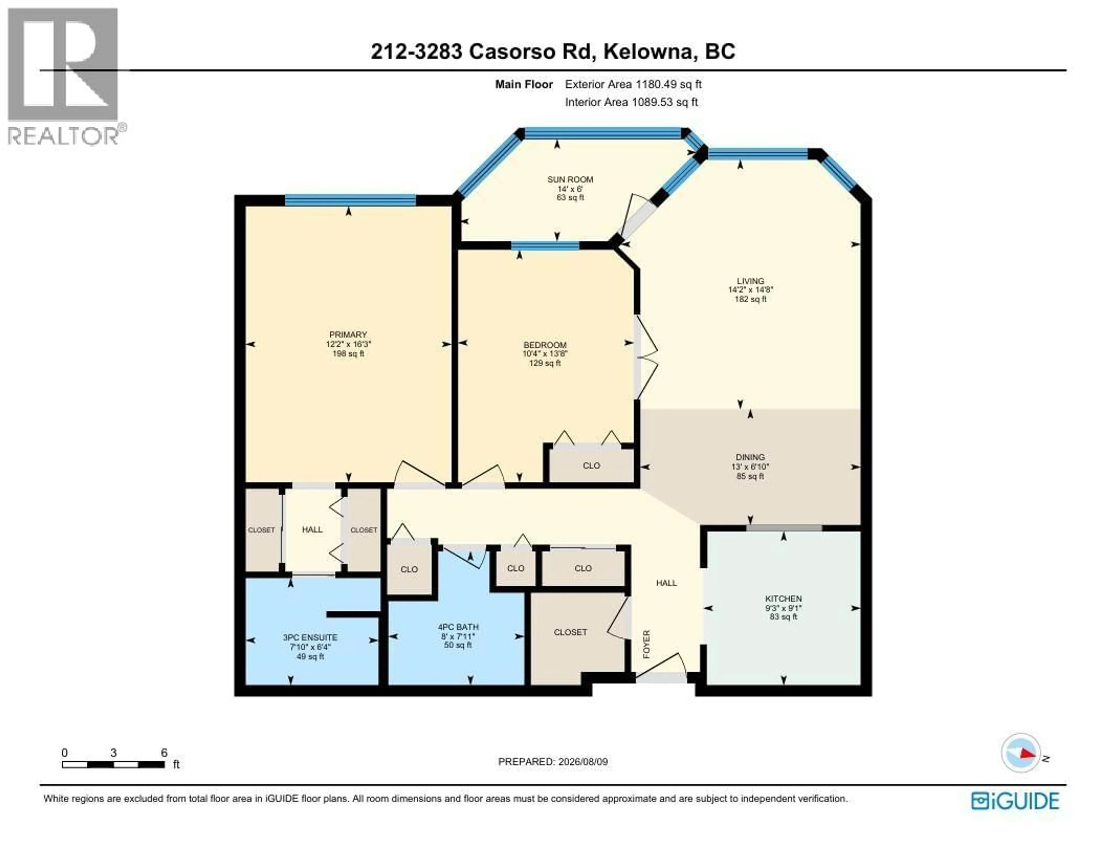 Floor plan for 212 - 3283 CASORSO ROAD, Kelowna British Columbia V1W3L6