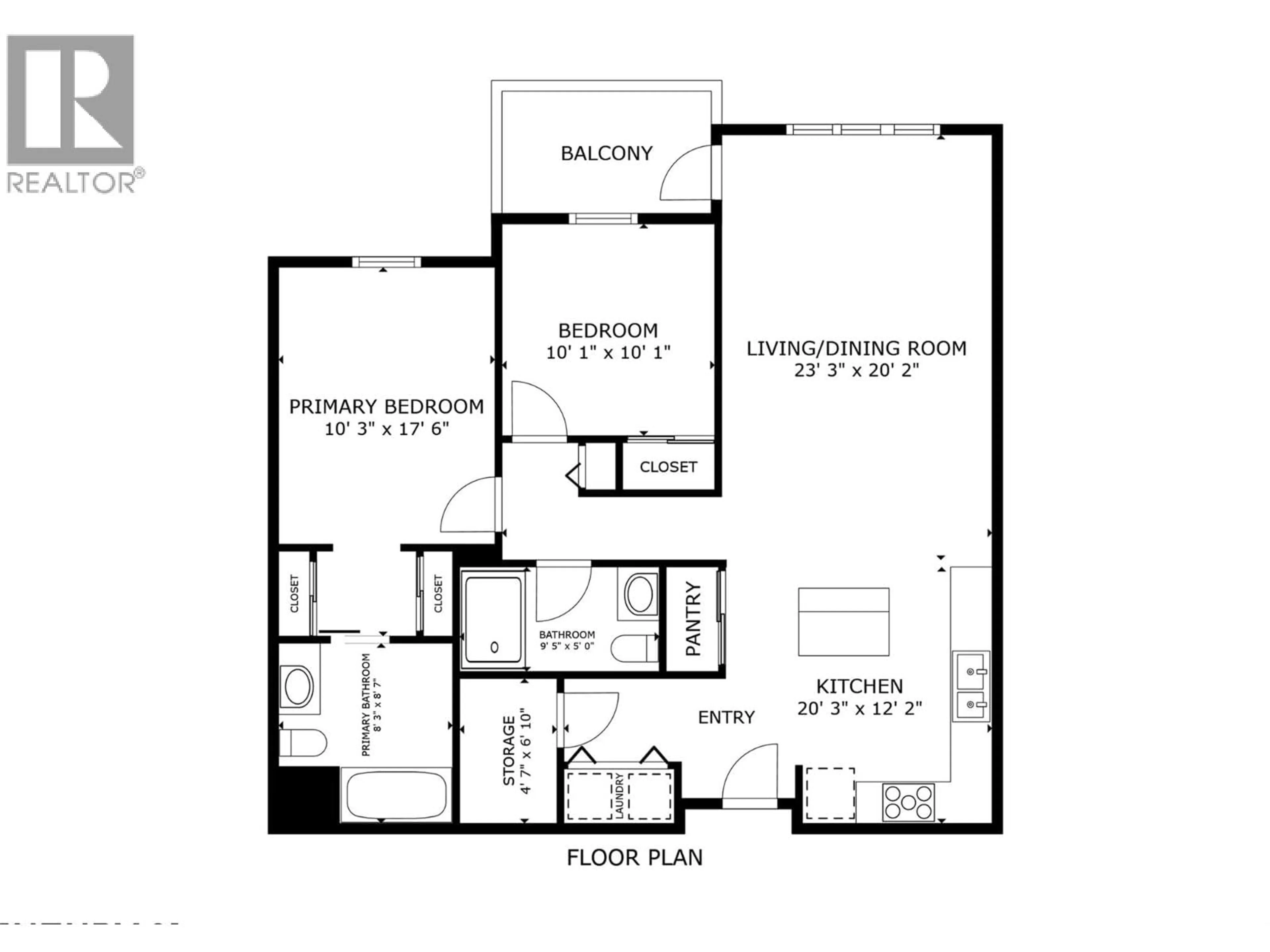Floor plan for 405 - 250 DOUGALL ROAD NORTH, Kelowna British Columbia V1X3K5
