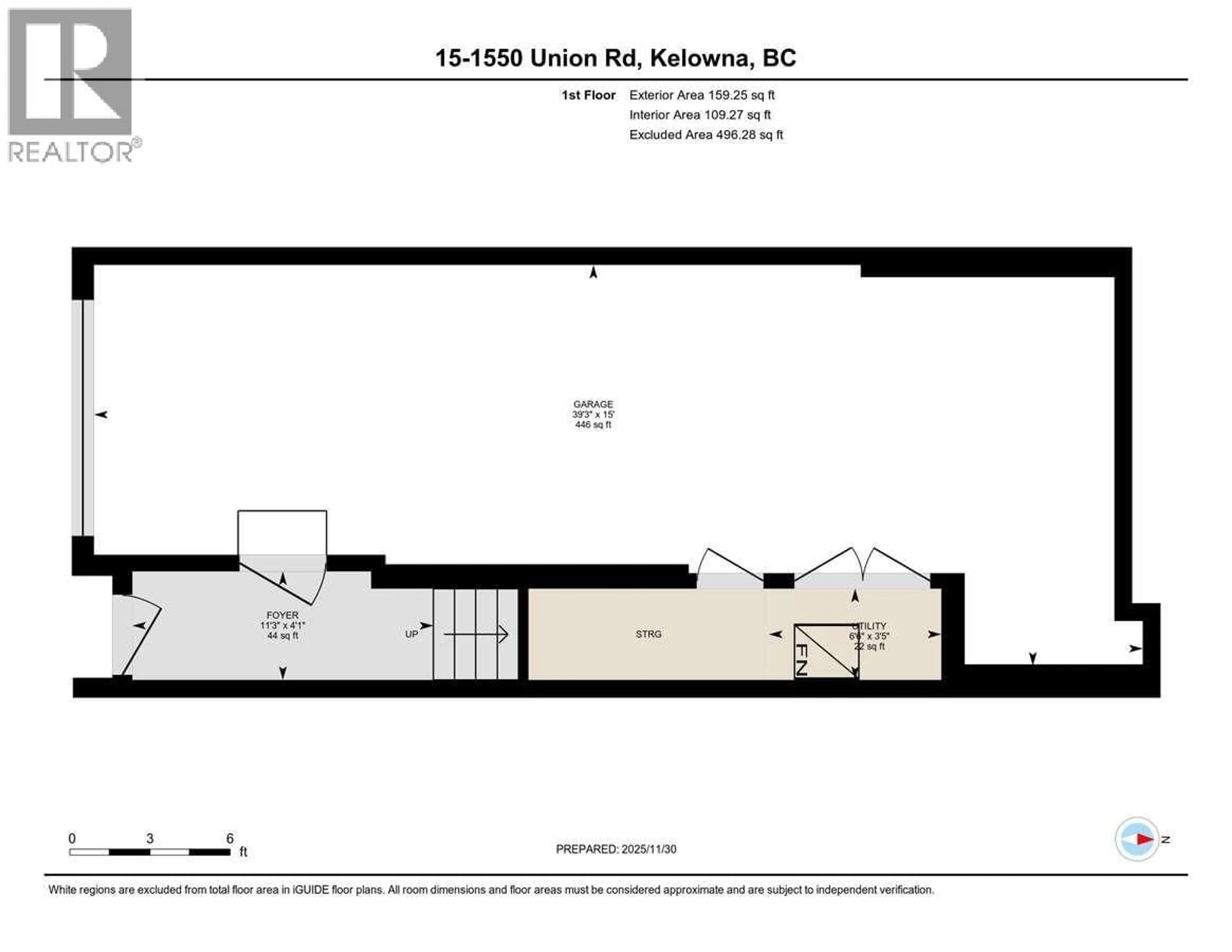 Floor plan for 15 - 1550 UNION ROAD, Kelowna British Columbia V1V0G9