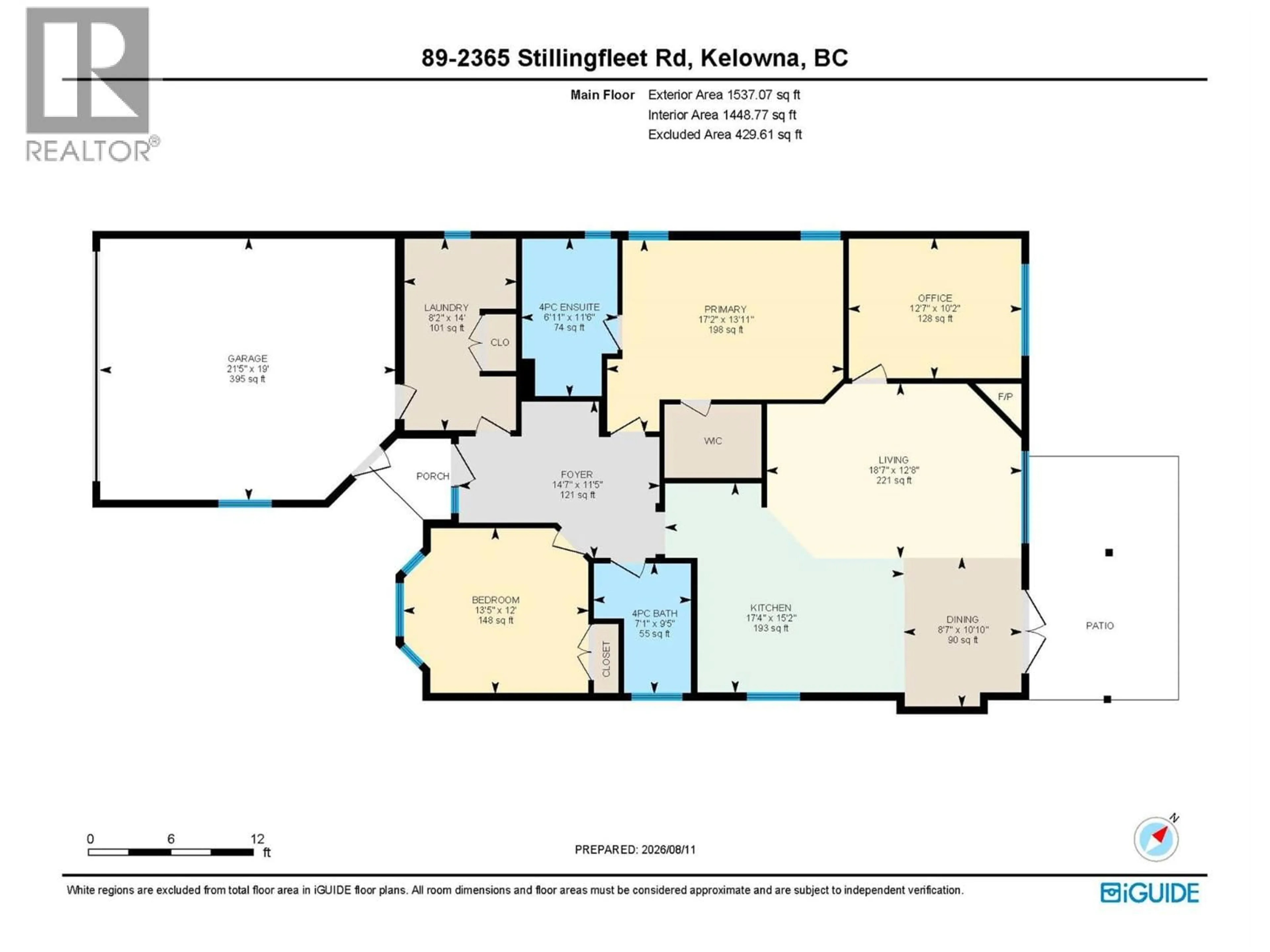Floor plan for 89 - 2365 STILLINGFLEET ROAD, Kelowna British Columbia V1W4K5