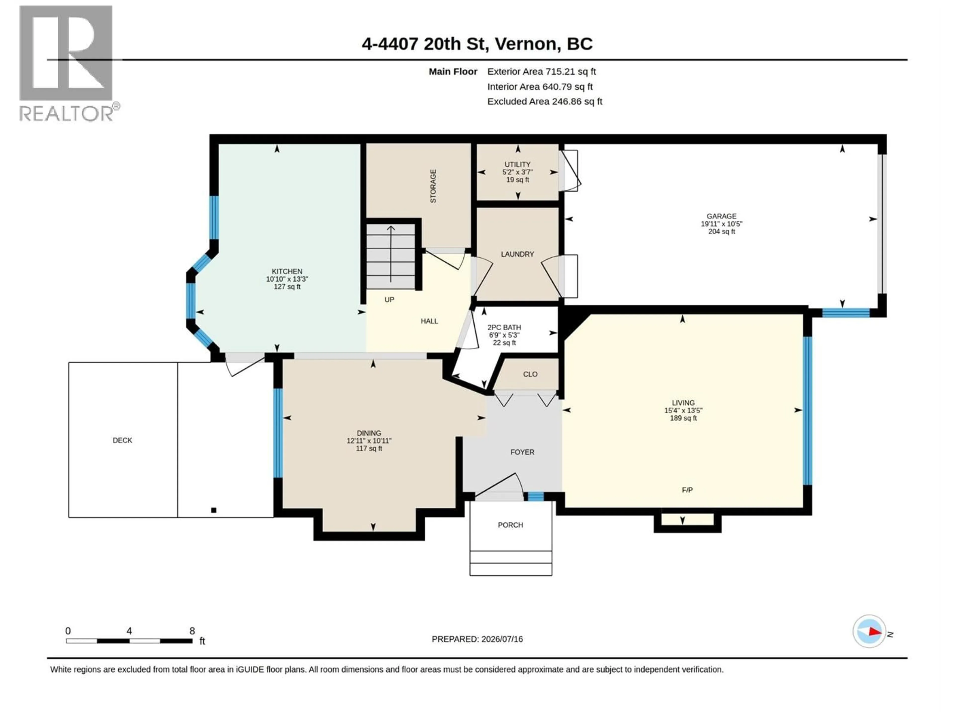 Floor plan for 4 - 4407 20TH STREET, Vernon British Columbia V1T9T9
