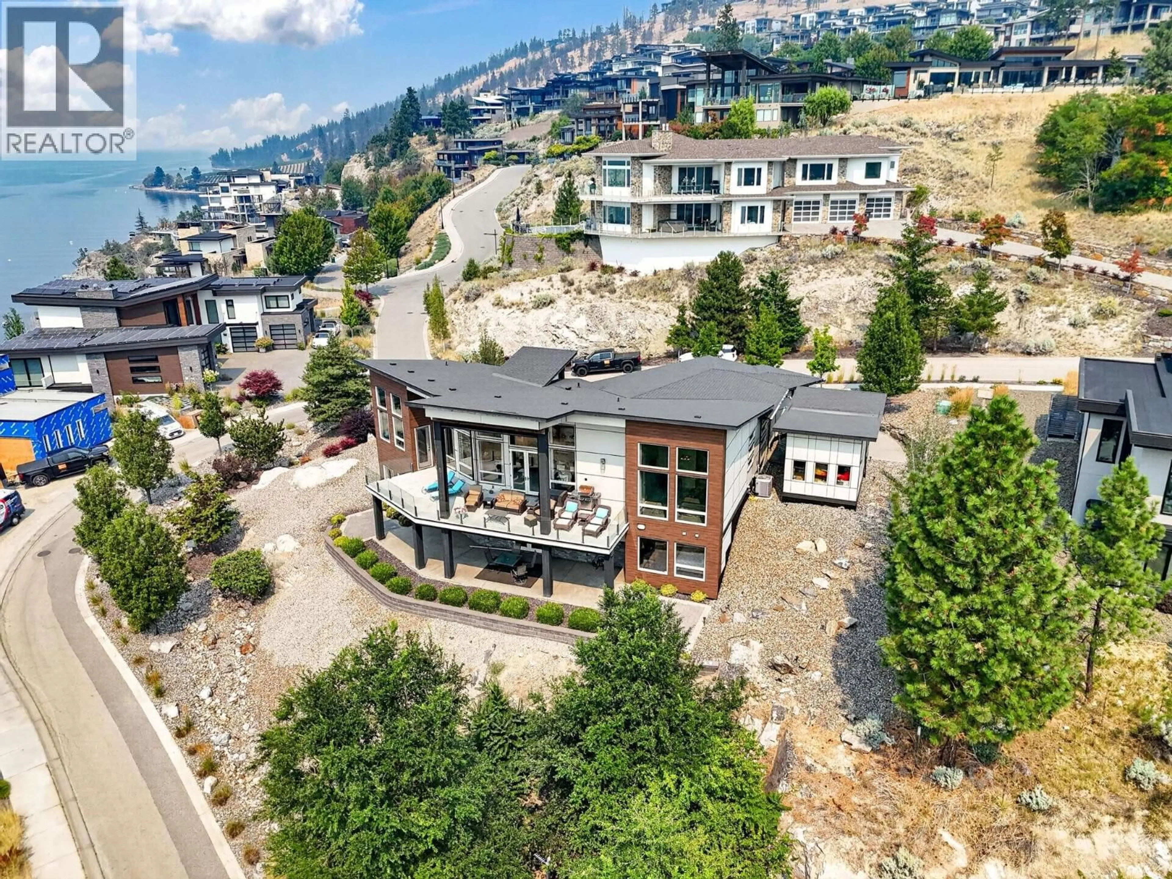 A pic from outside/outdoor area/front of a property/back of a property/a pic from drone, mountain view for 1551 GRANITE ROAD, Lake Country British Columbia V4V1M9