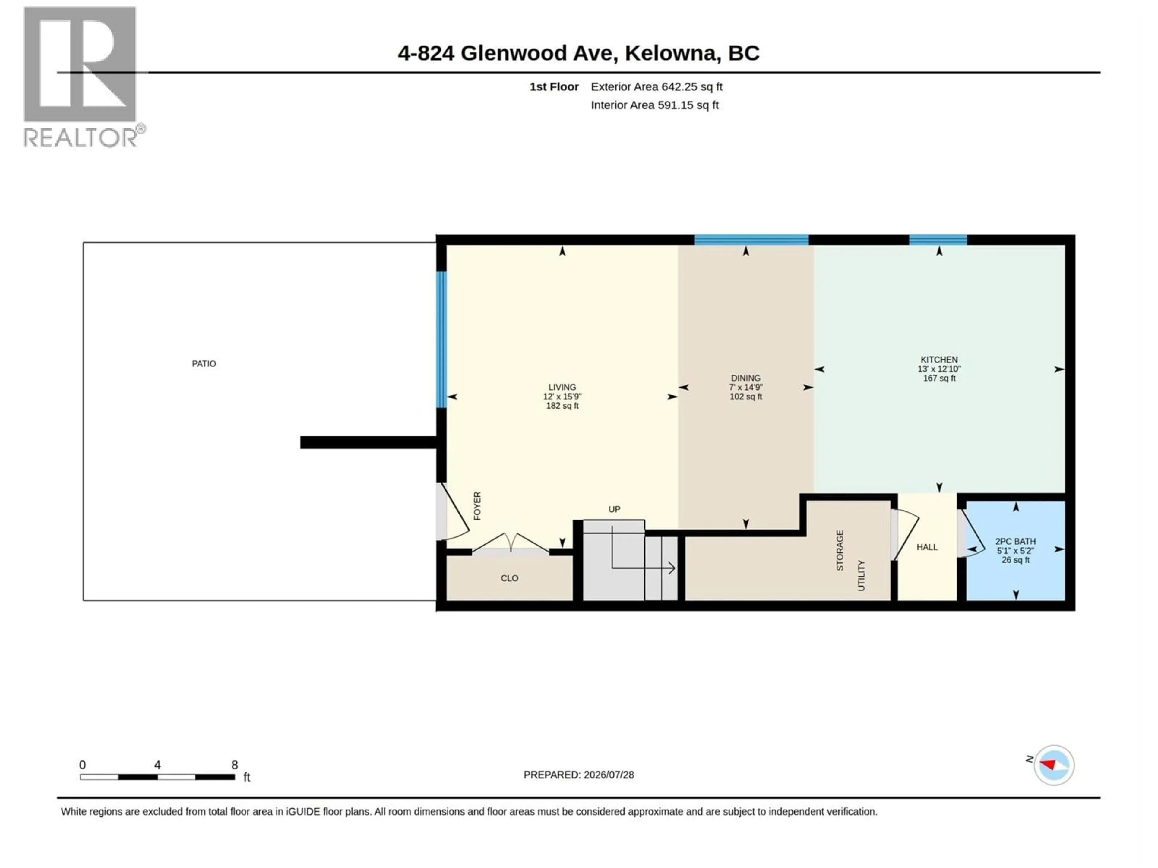 Floor plan for 4 - 824 GLENWOOD AVENUE, Kelowna British Columbia V1Y5M5