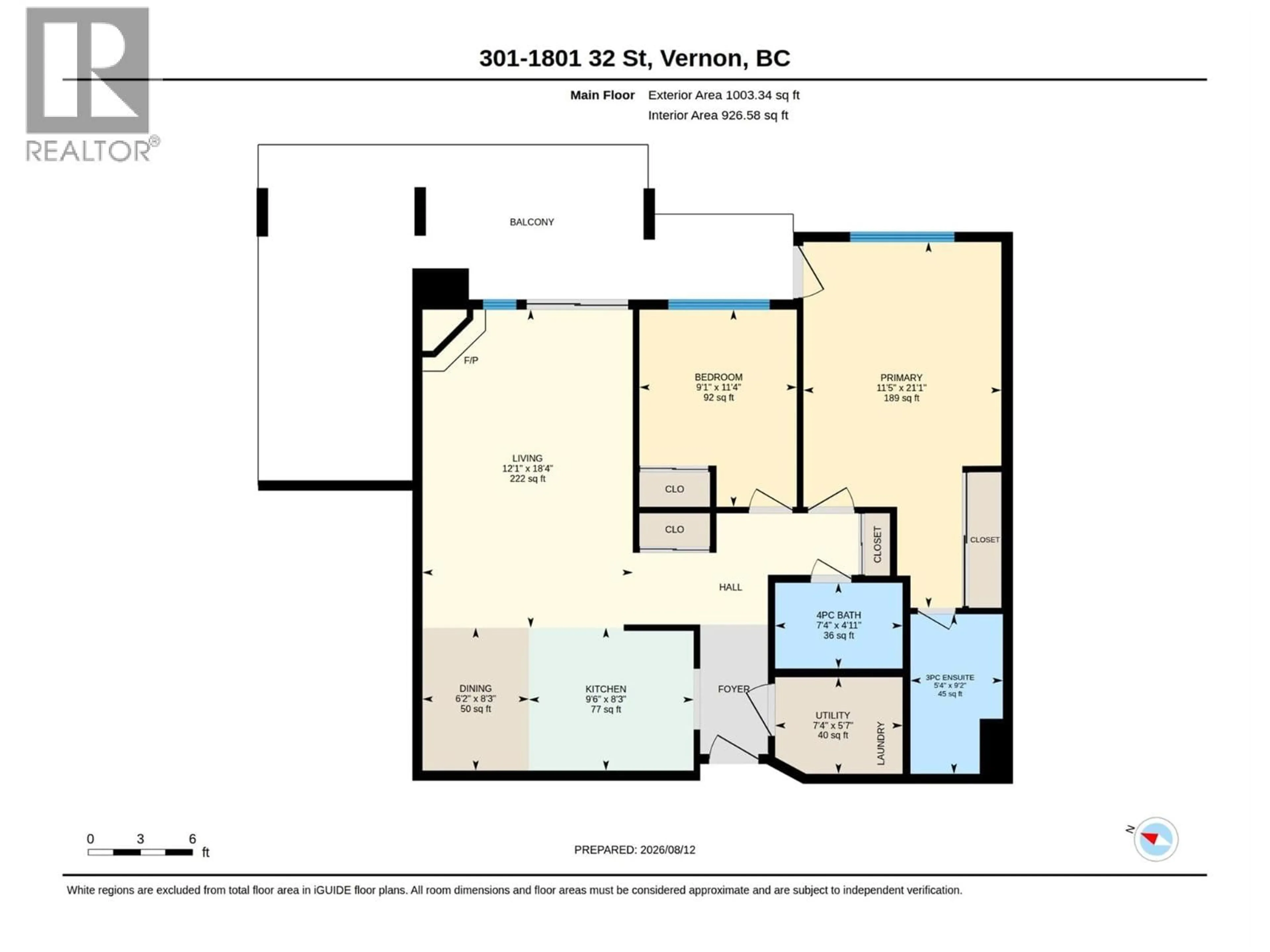 Floor plan for 301 - 1801 32 STREET, Vernon British Columbia V1T5K4