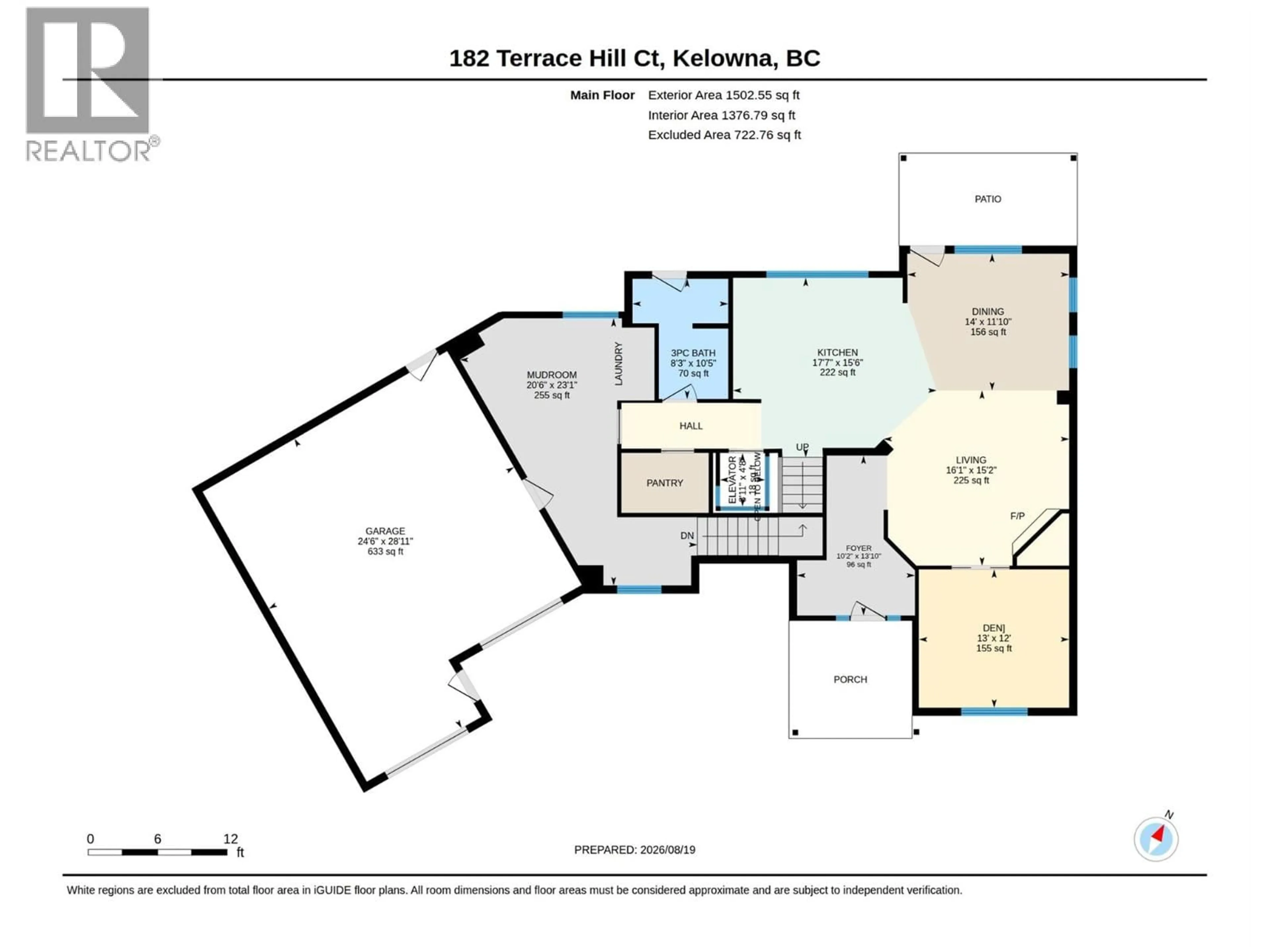 Floor plan for 182 TERRACE HILL COURT, Kelowna British Columbia V1V2T2
