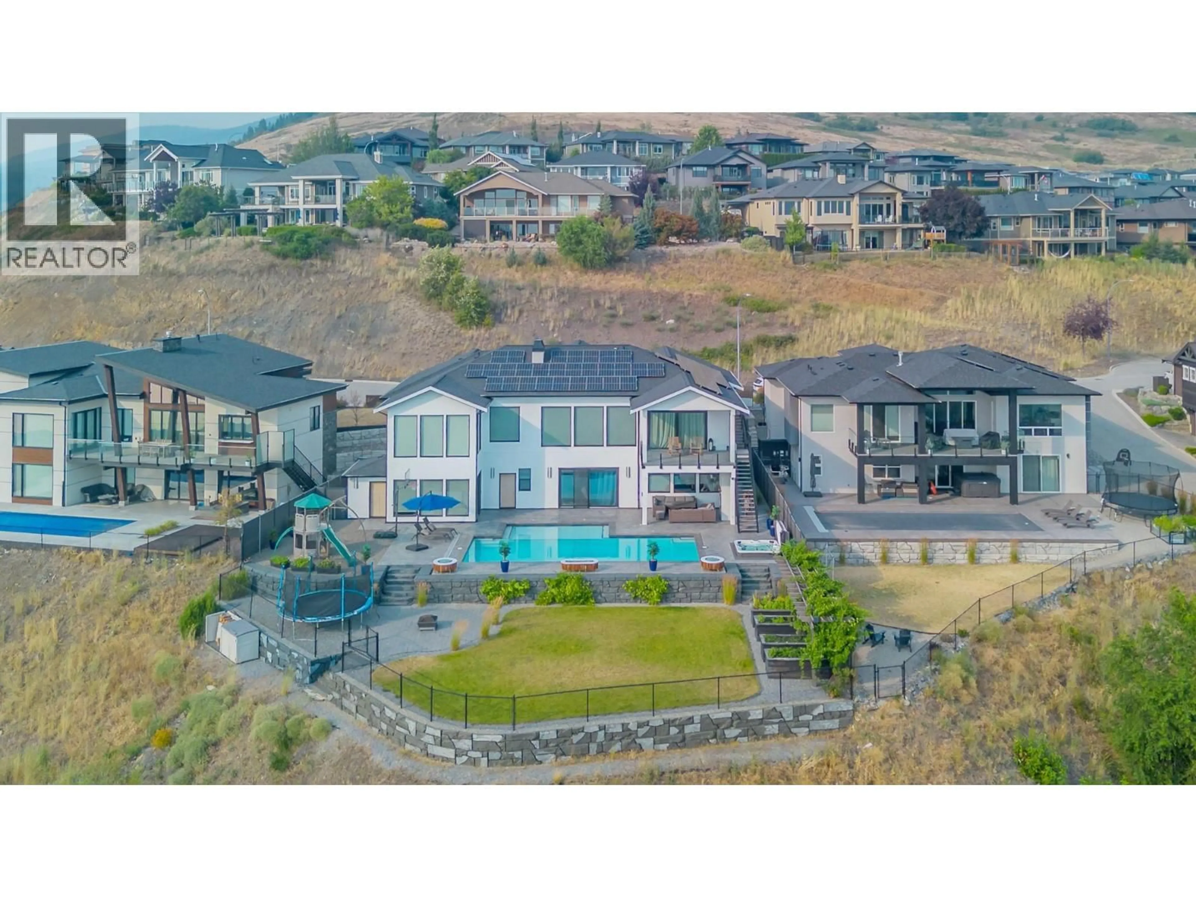 A pic from outside/outdoor area/front of a property/back of a property/a pic from drone, water/lake/river/ocean view for 628 HART PLACE, Vernon British Columbia V1B4B2