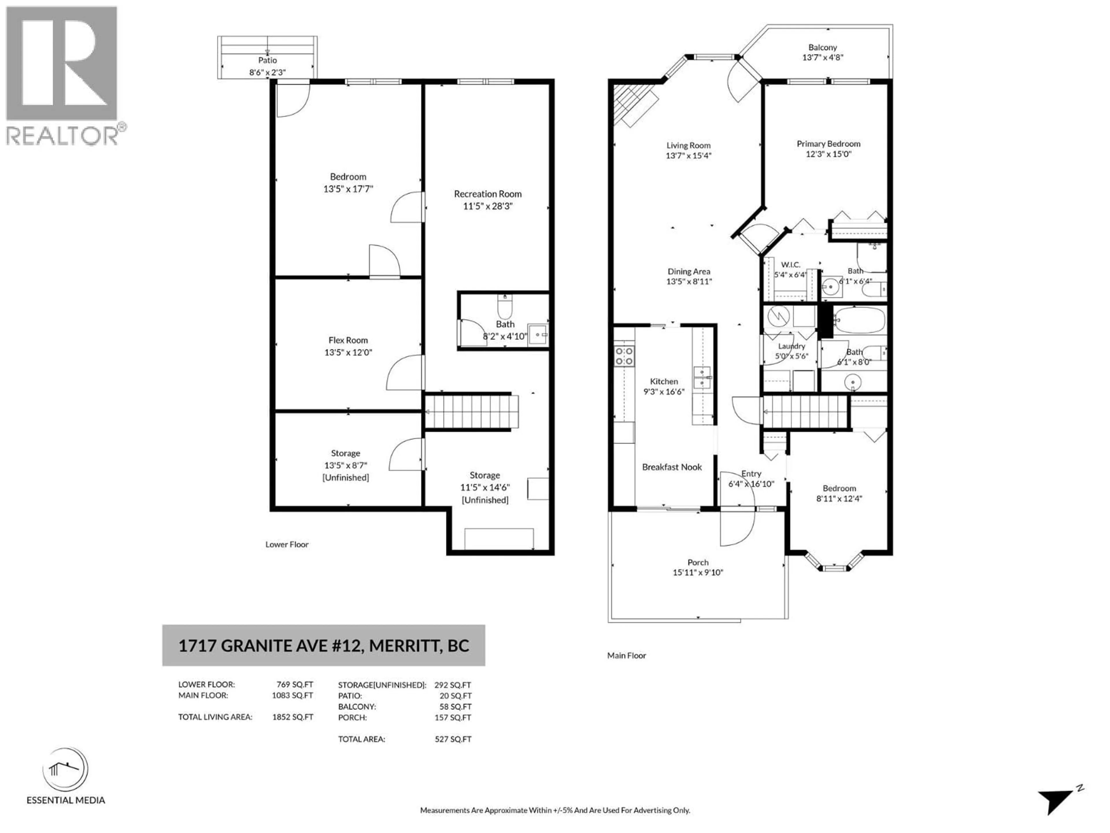 Floor plan for 12 - 1717 GRANITE AVENUE, Merritt British Columbia V1K1B8