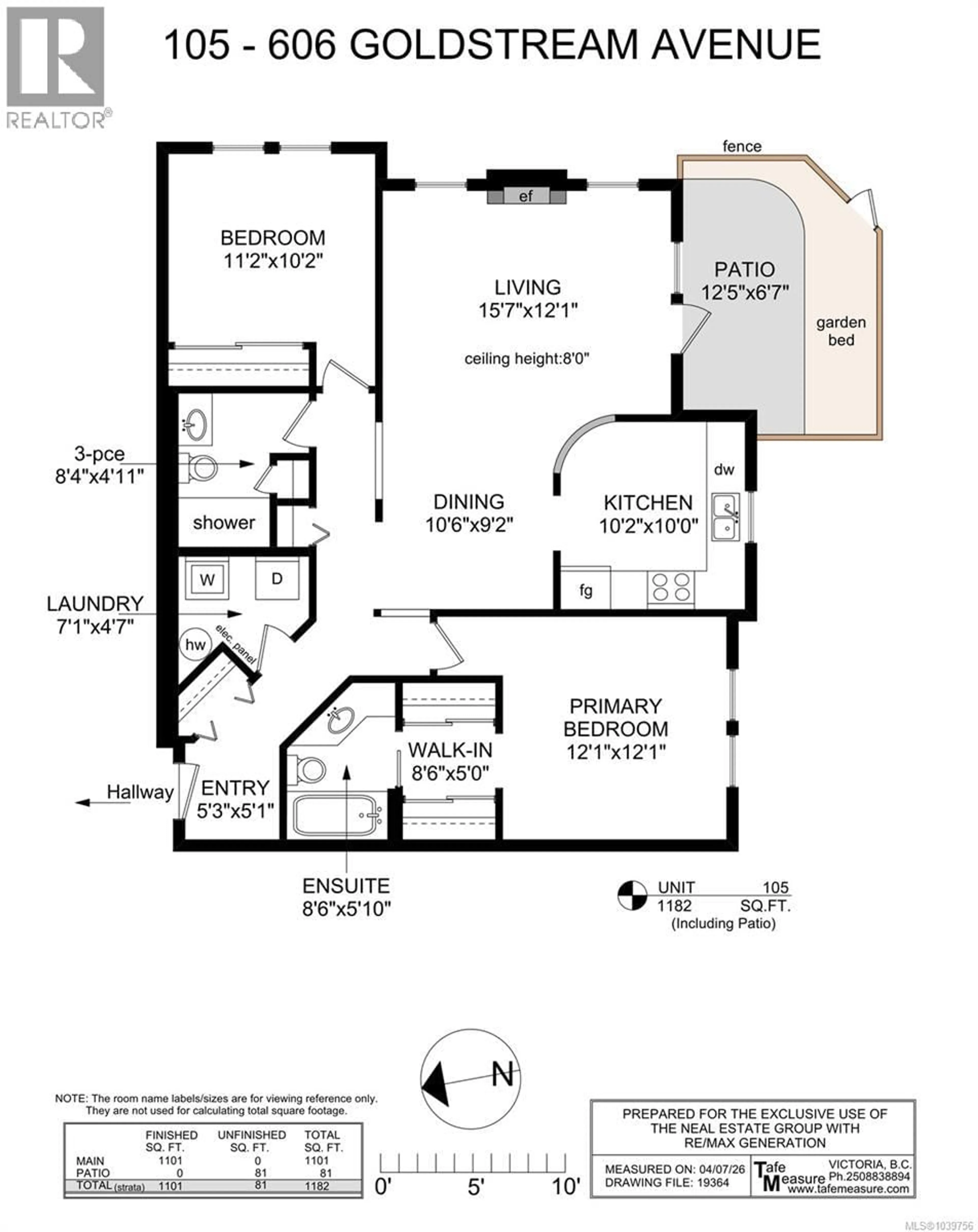 Floor plan for 105 - 606 GOLDSTREAM AVENUE, Langford British Columbia V9B2W8