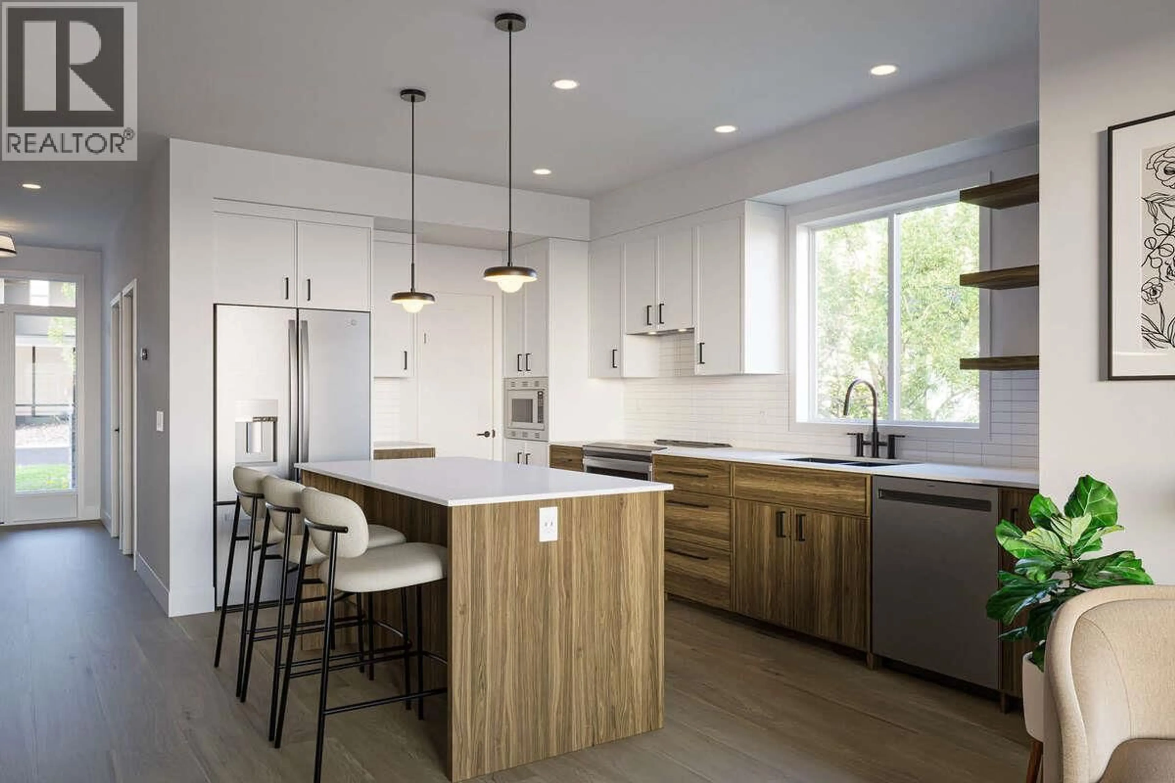 Contemporary kitchen, wood/laminate floor for 21 - 1720 HIDDEN HILLS DRIVE, Kelowna British Columbia V1V0J5
