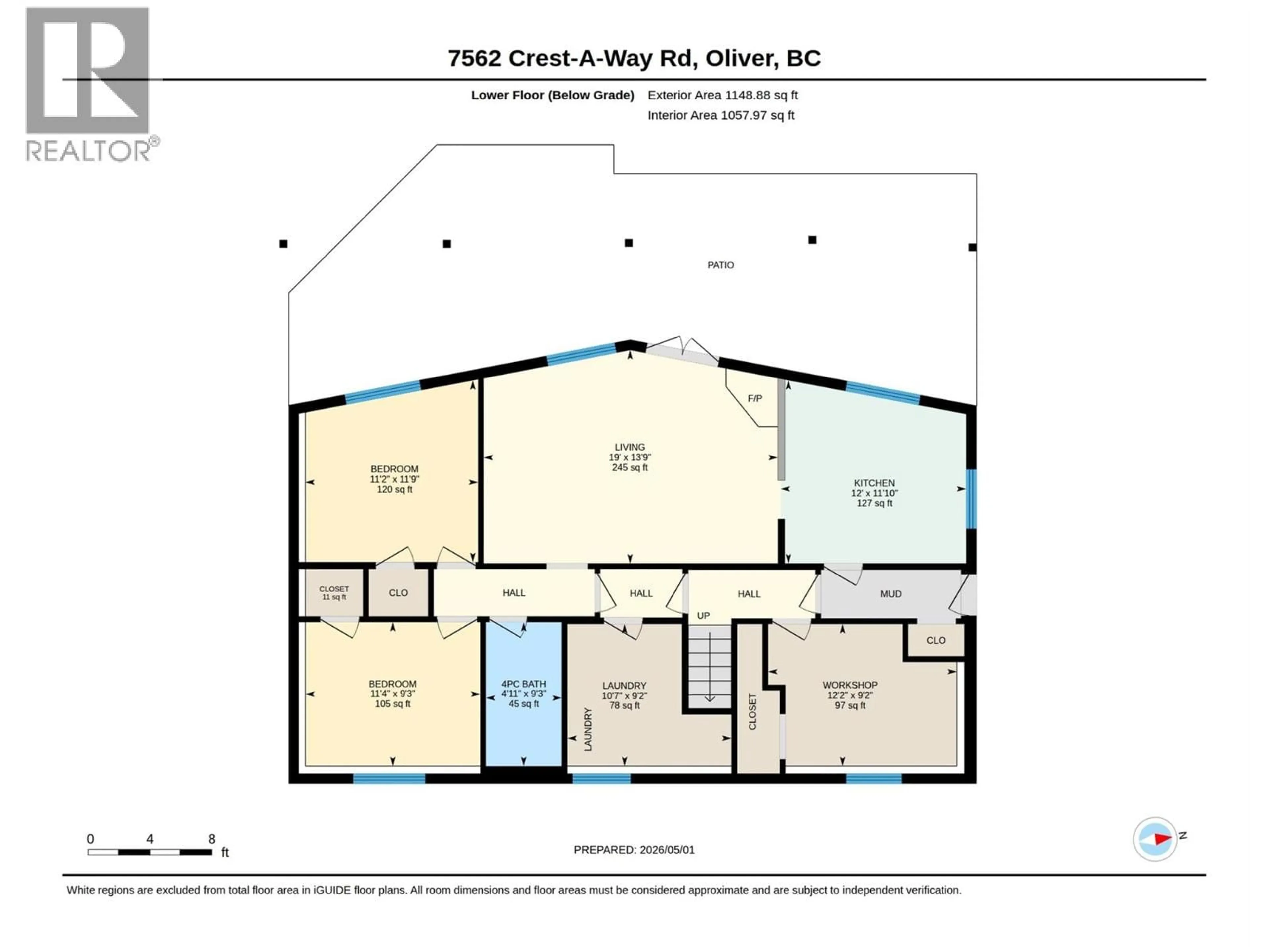 Floor plan for 7562 CREST-A-WAY ROAD, Oliver British Columbia V0H1T2