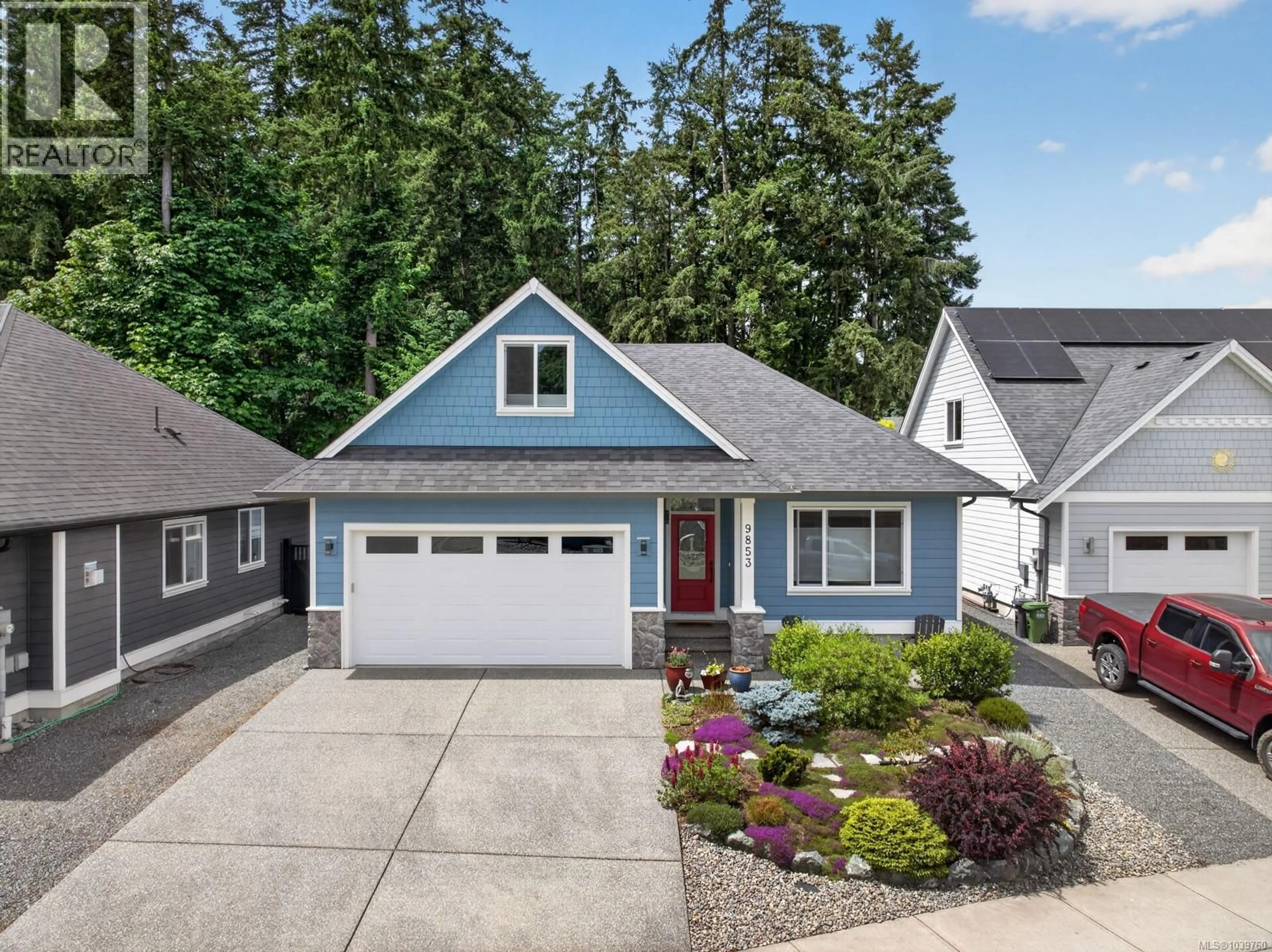 Home with vinyl exterior material, street for 9853 NAPIER PLACE, Chemainus British Columbia V0R1K2