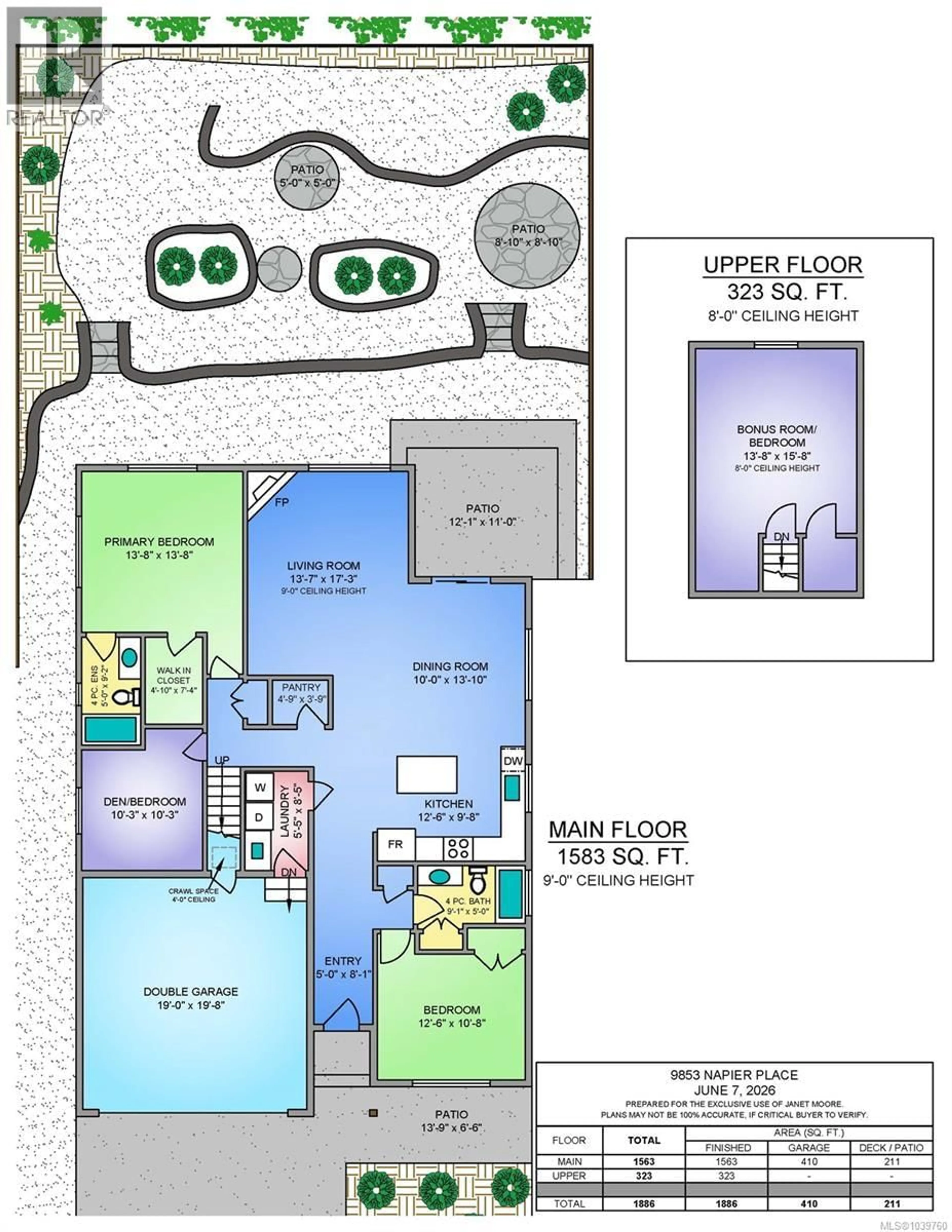 Floor plan for 9853 NAPIER PLACE, Chemainus British Columbia V0R1K2