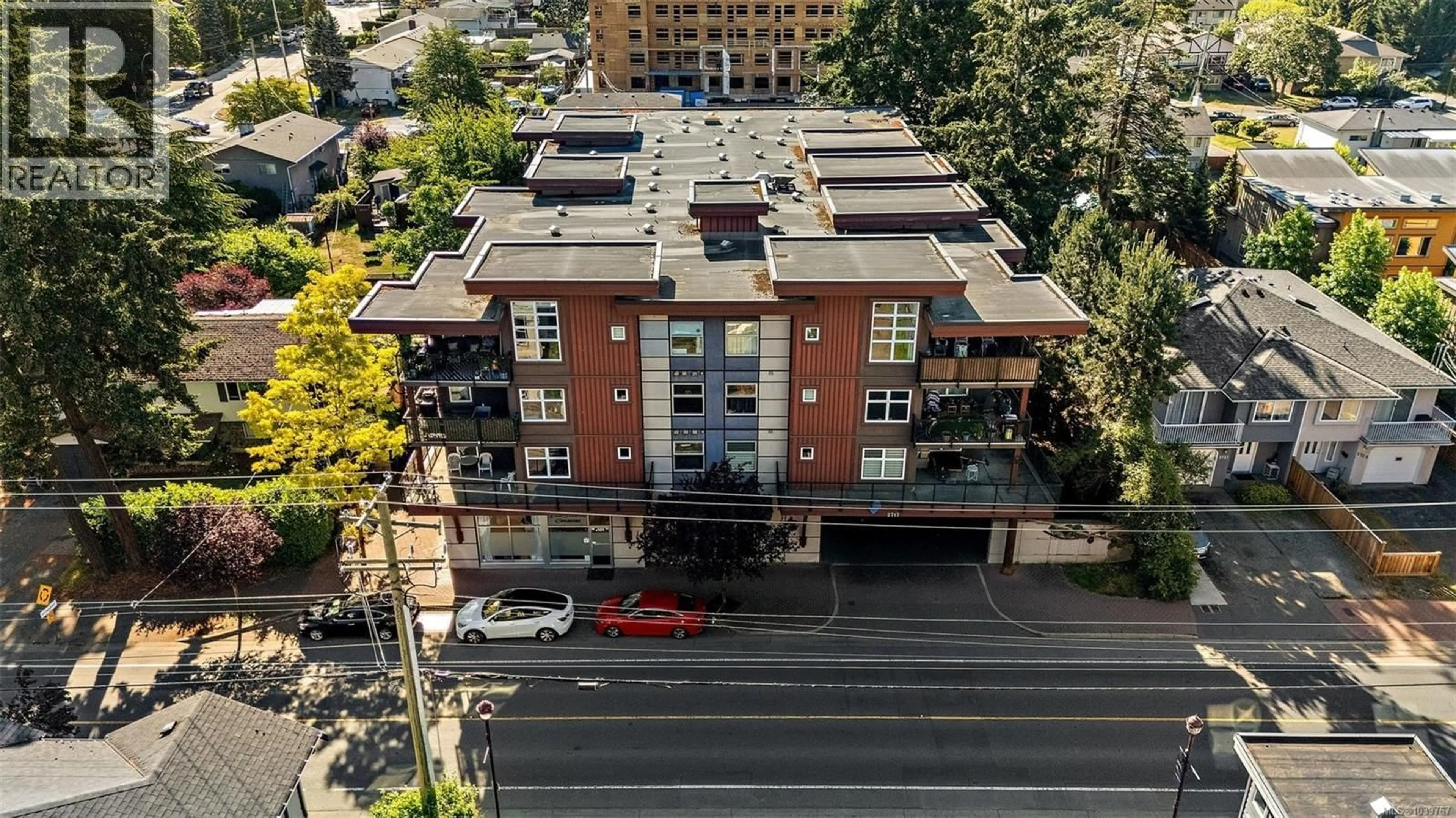A pic from outside/outdoor area/front of a property/back of a property/a pic from drone, city buildings view from balcony for 304 - 2717 PEATT ROAD, Langford British Columbia V9B3V2