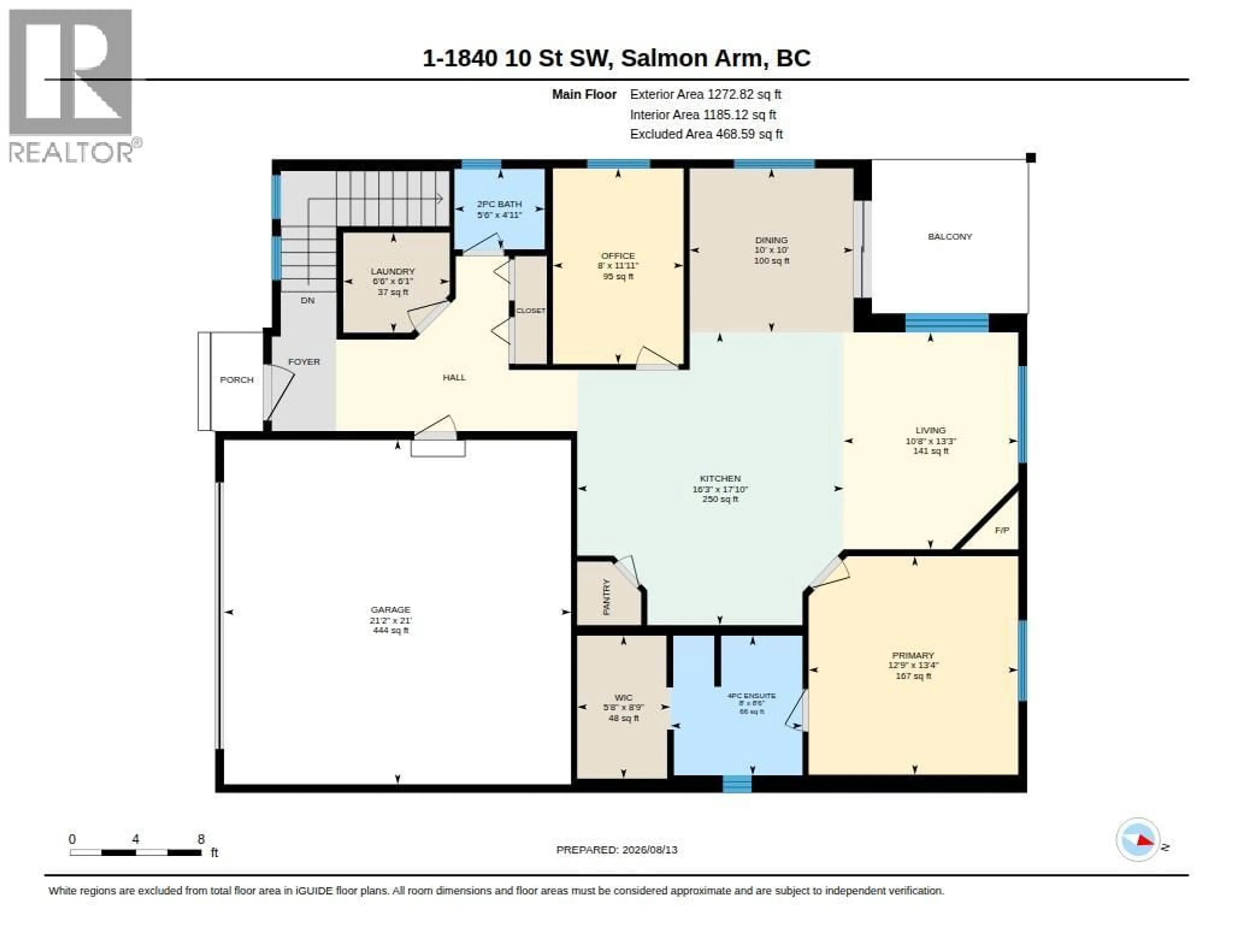 Floor plan for 1 - 1840 10 STREET SOUTHWEST, Salmon Arm British Columbia V1E0H2