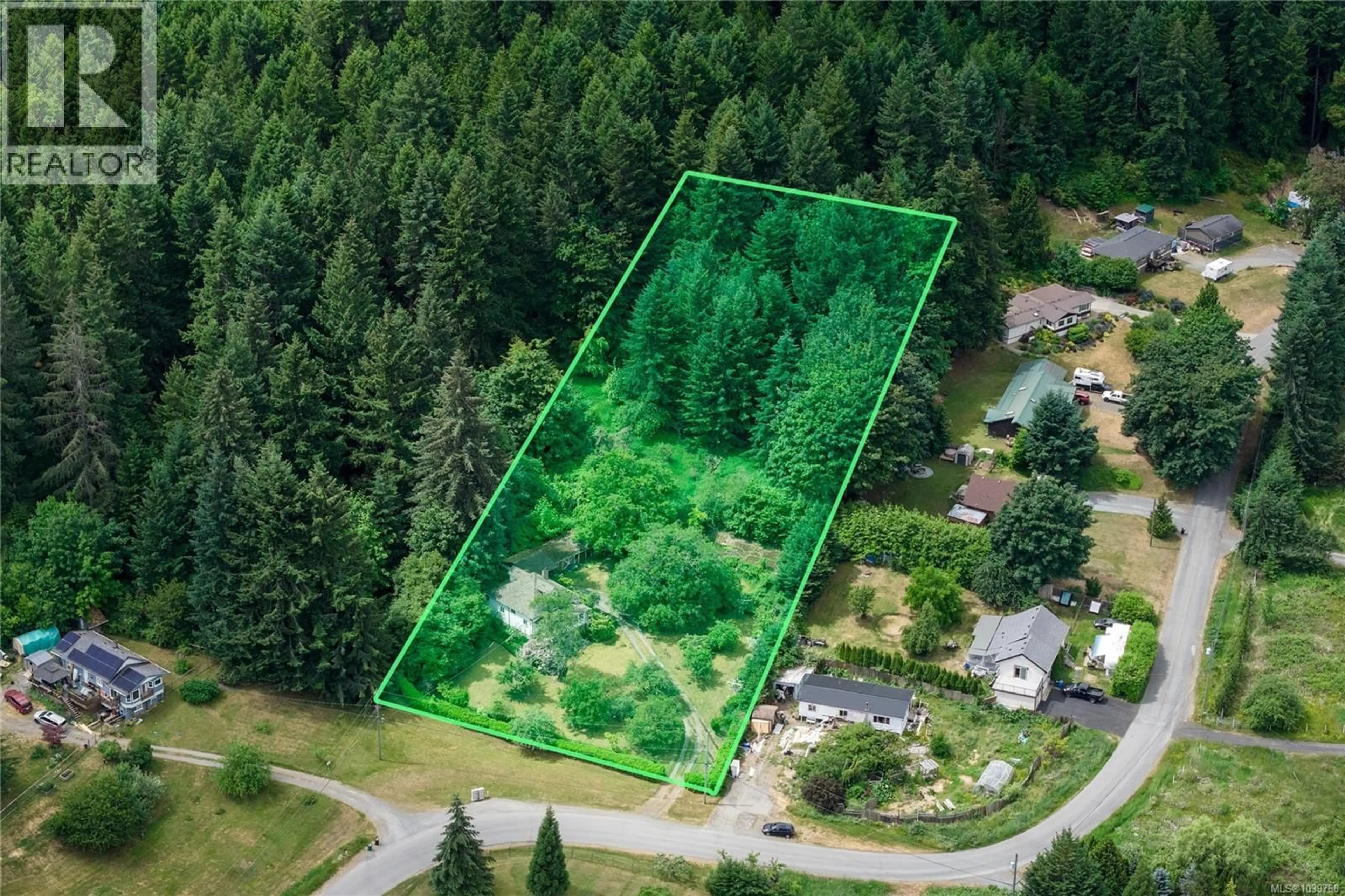A pic from outside/outdoor area/front of a property/back of a property/a pic from drone, forest/trees view for 5002 GROUHEL ROAD, Ladysmith British Columbia V9G1J4