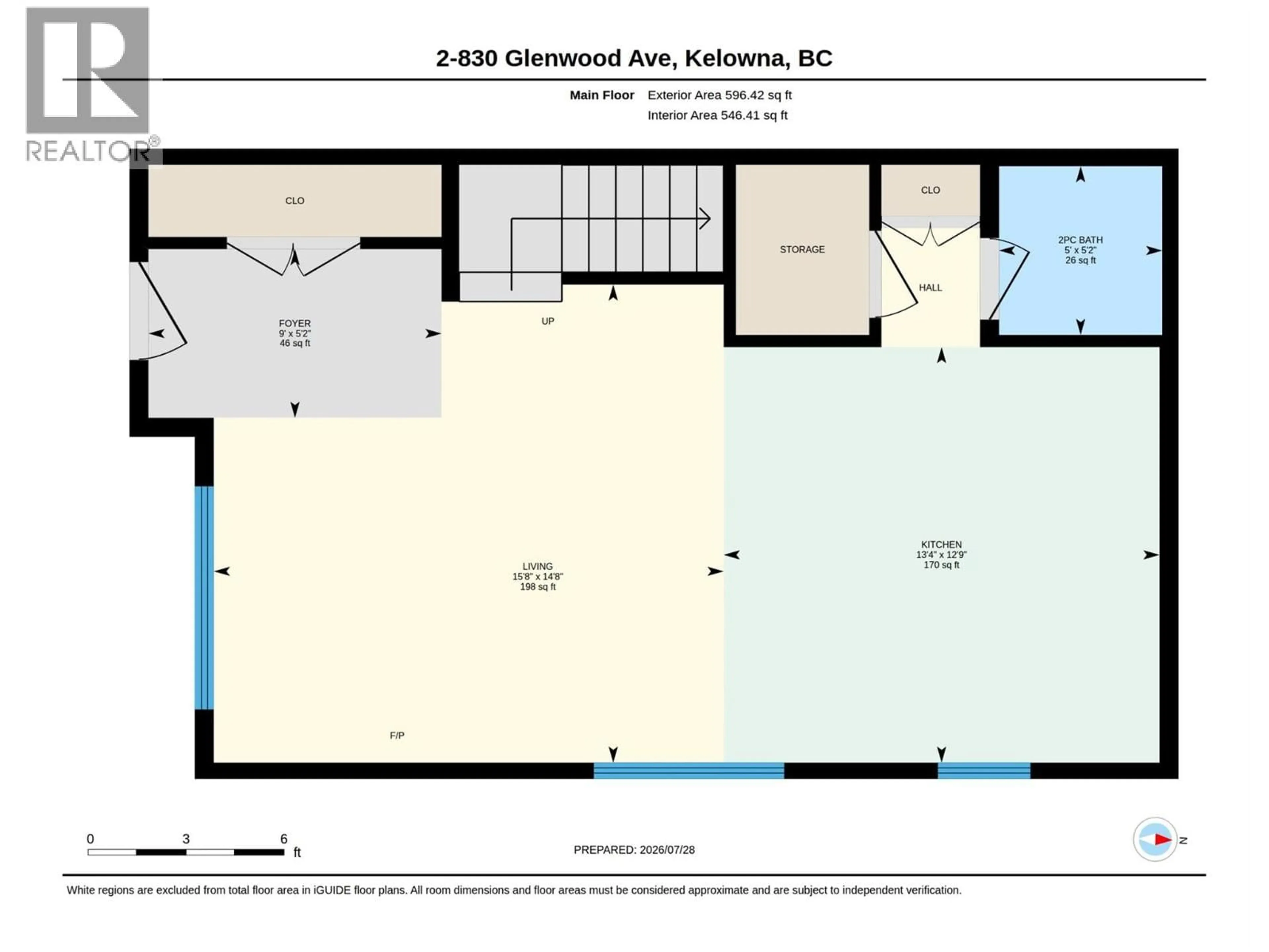 Floor plan for 2 - 830 GLENWOOD AVENUE, Kelowna British Columbia V1Y5M5