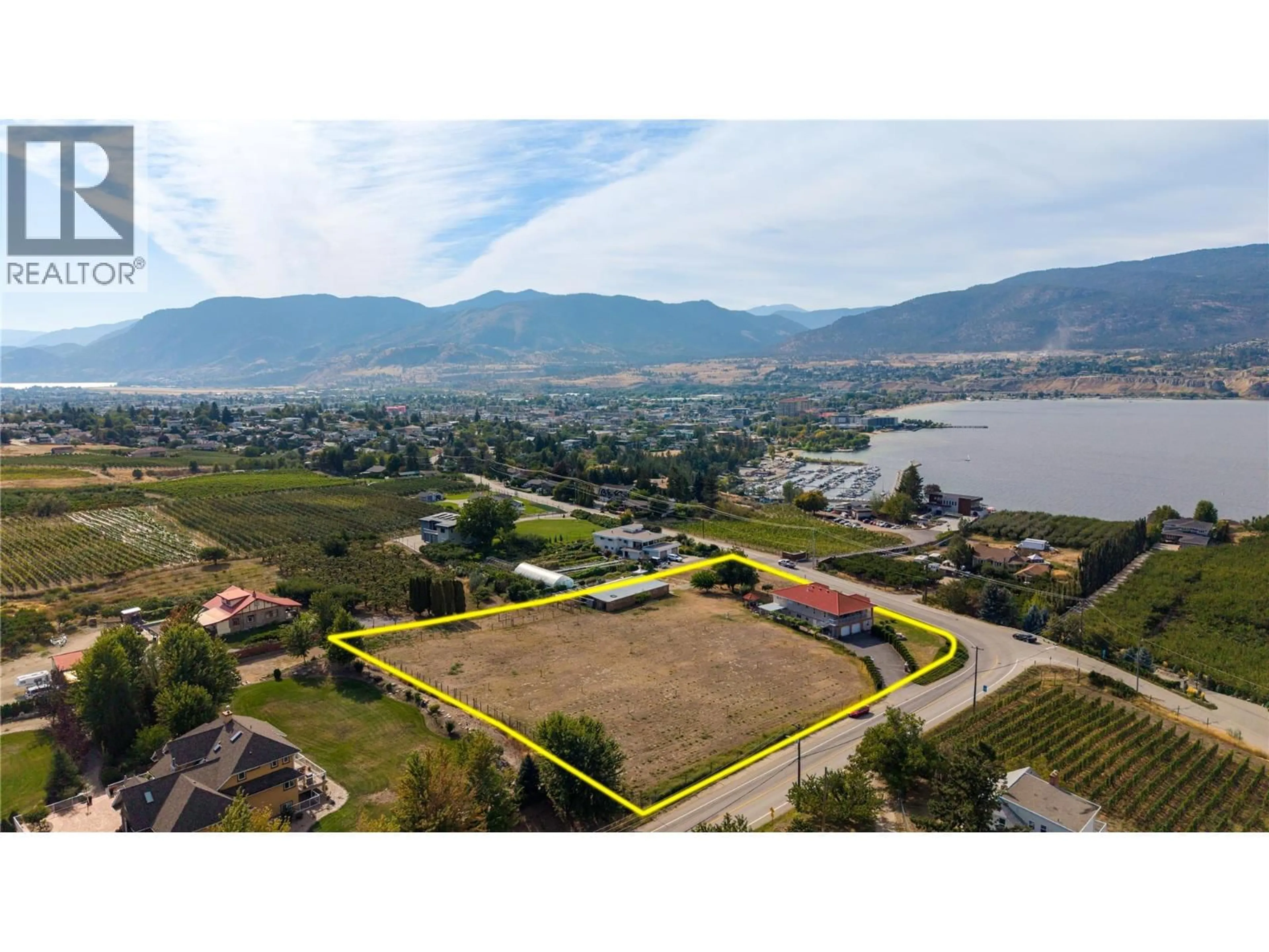 A pic from outside/outdoor area/front of a property/back of a property/a pic from drone, water/lake/river/ocean view for 250 LOWER BENCH ROAD, Penticton British Columbia V2A1A8